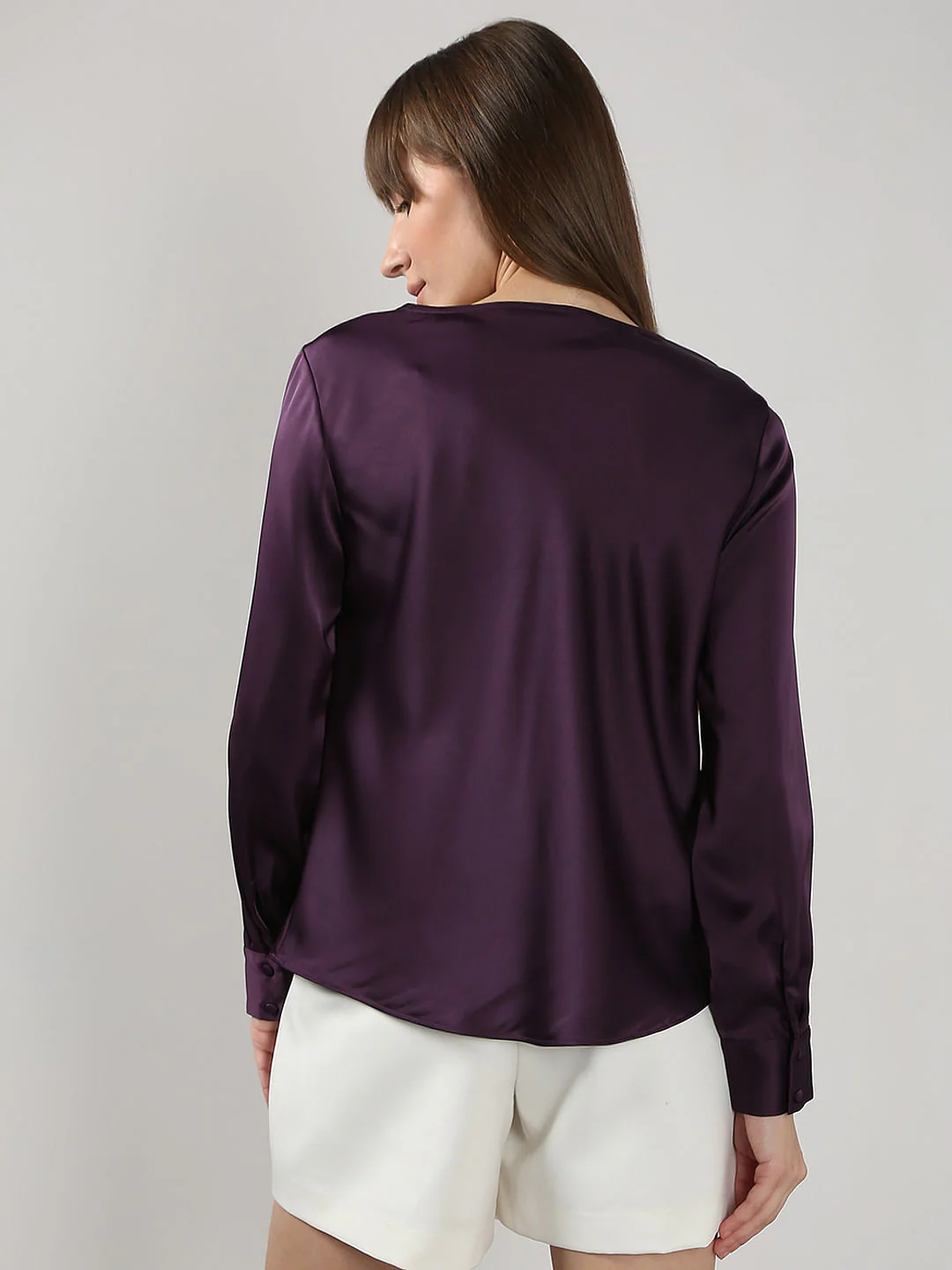 Dark Purple Cowl Neck Top - Image 4