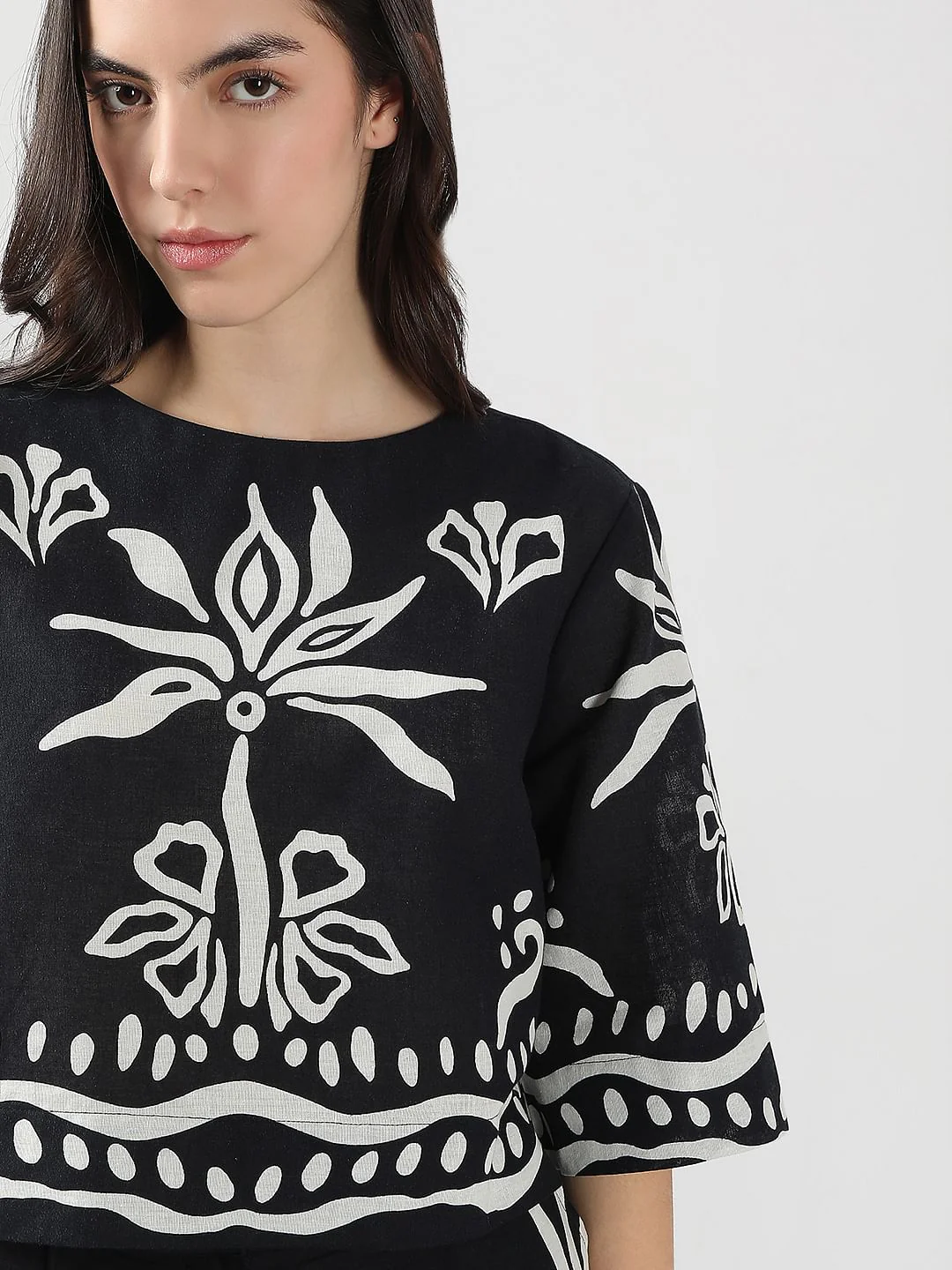 Black & White Printed Co-Ord Set Top - Image 6