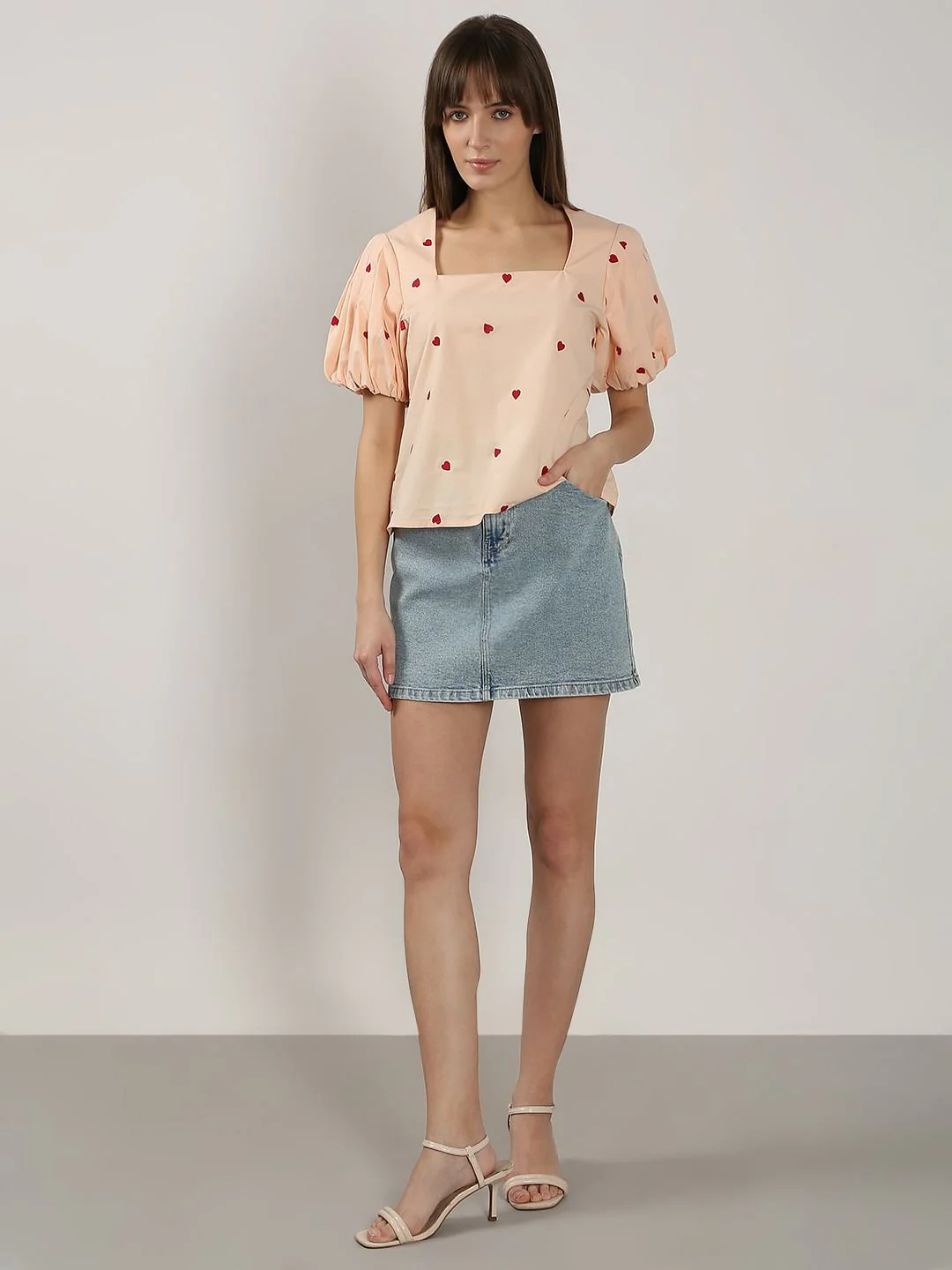 Beige Embroidered Heart Top - Image 5
