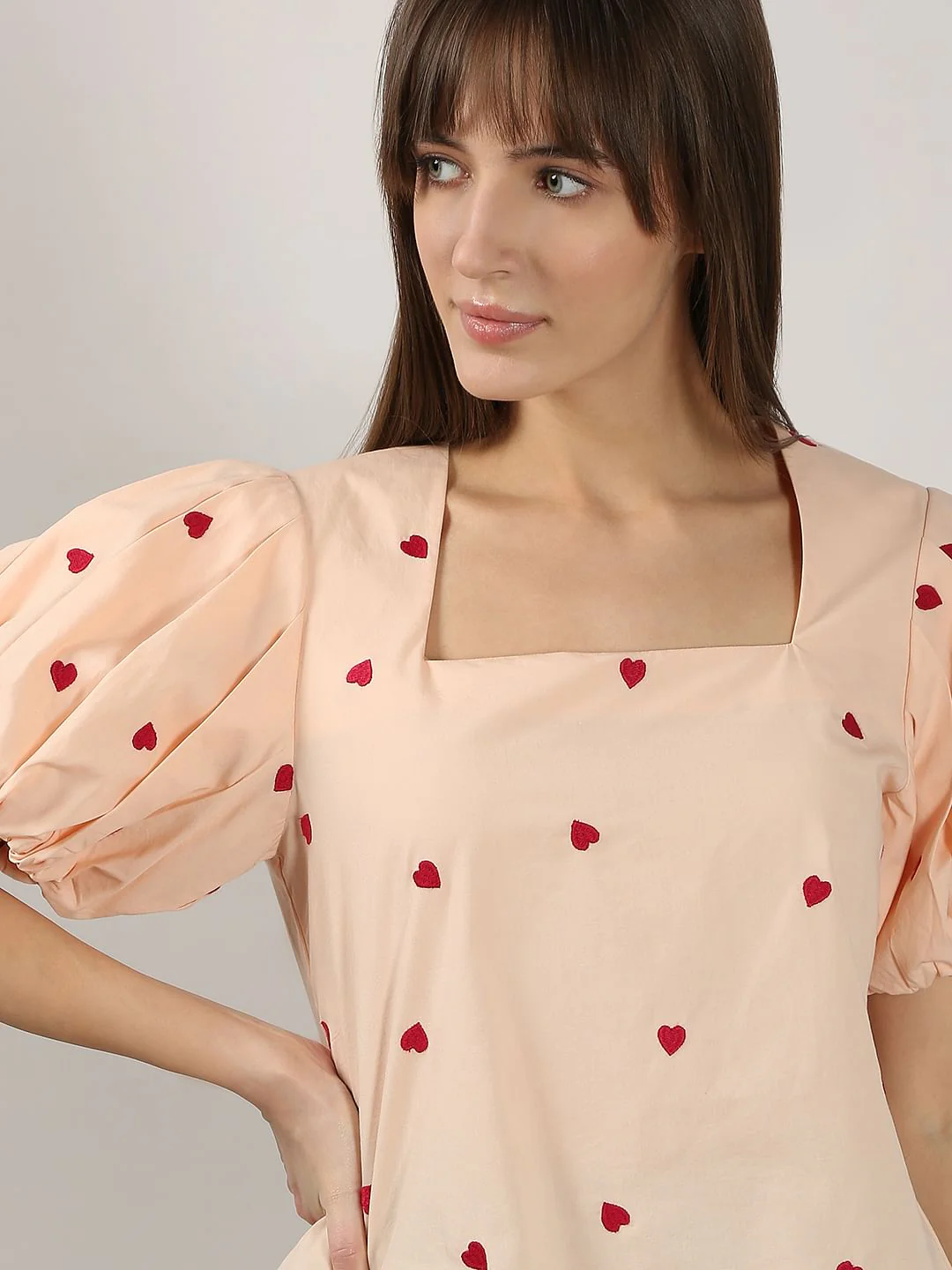 Beige Embroidered Heart Top - Image 6
