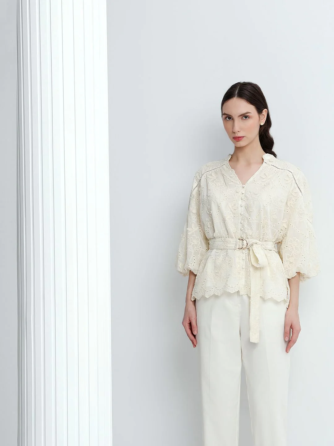 Ecru Embroidered Top - Image 2