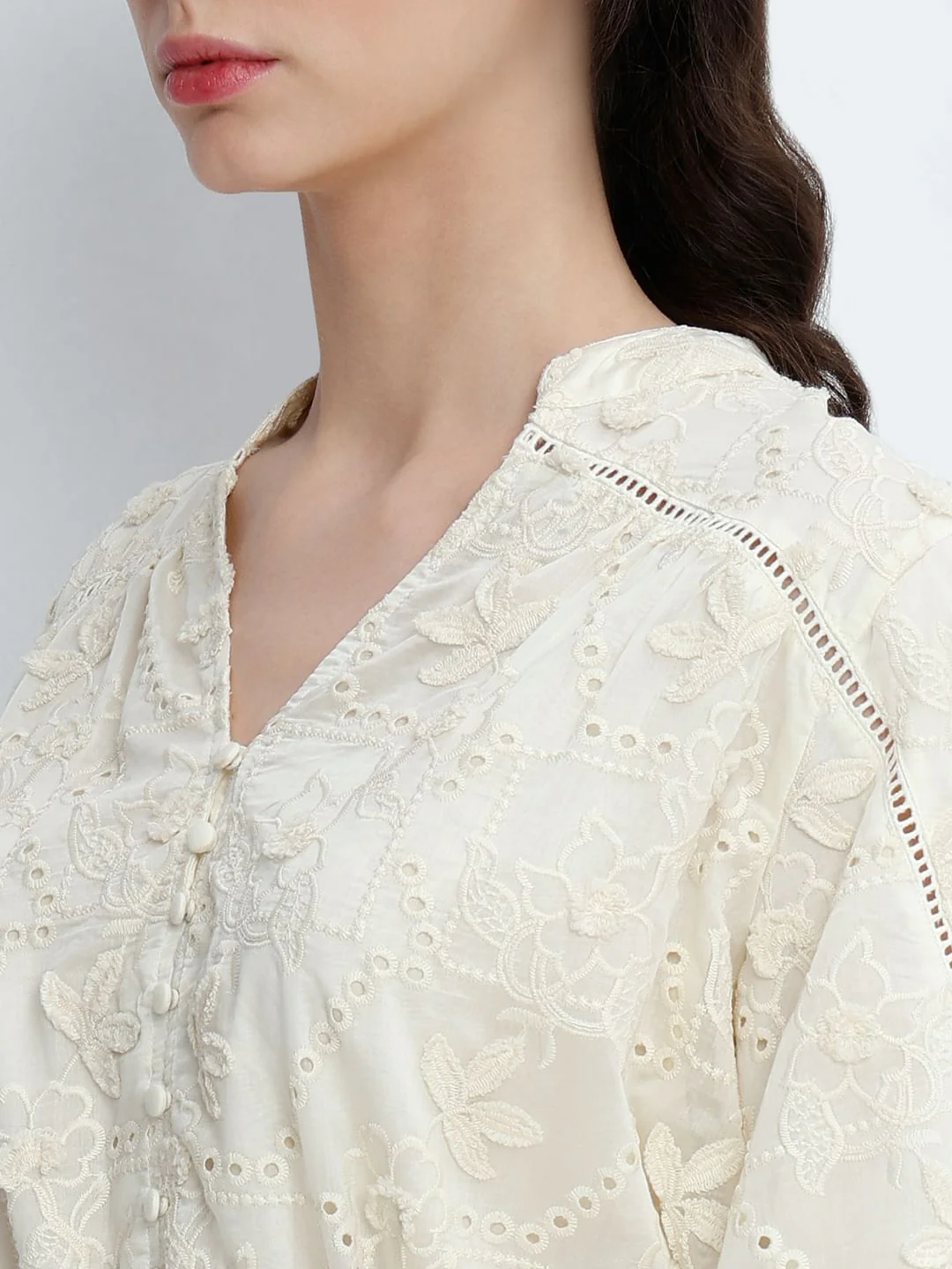 Ecru Embroidered Top - Image 8