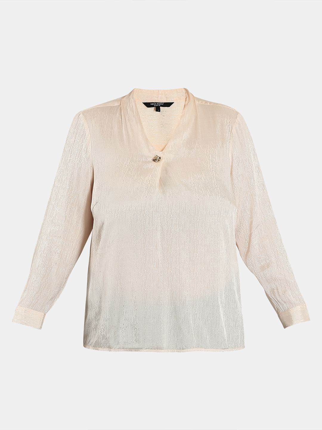 Curve Peach Pink Jacquard Top - Image 7