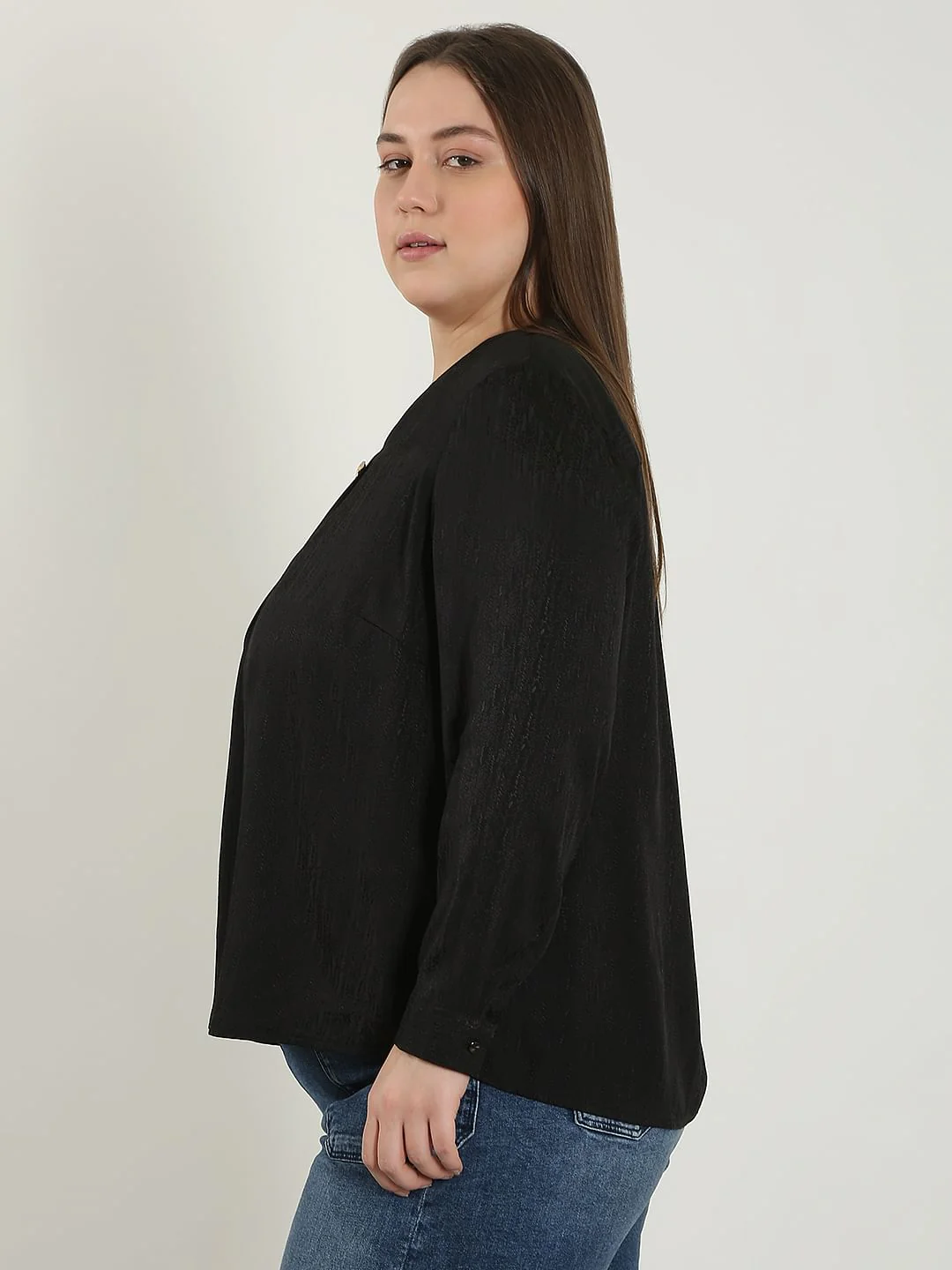 Curve Black Jacquard Top - Image 3