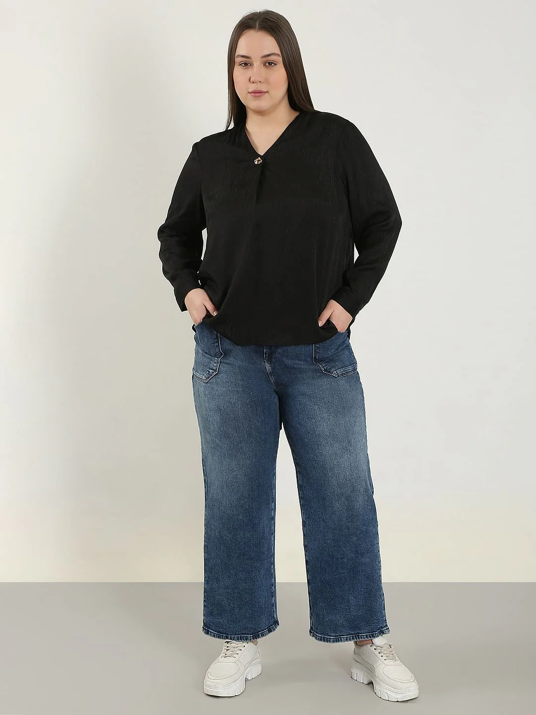 Curve Black Jacquard Top - Image 5