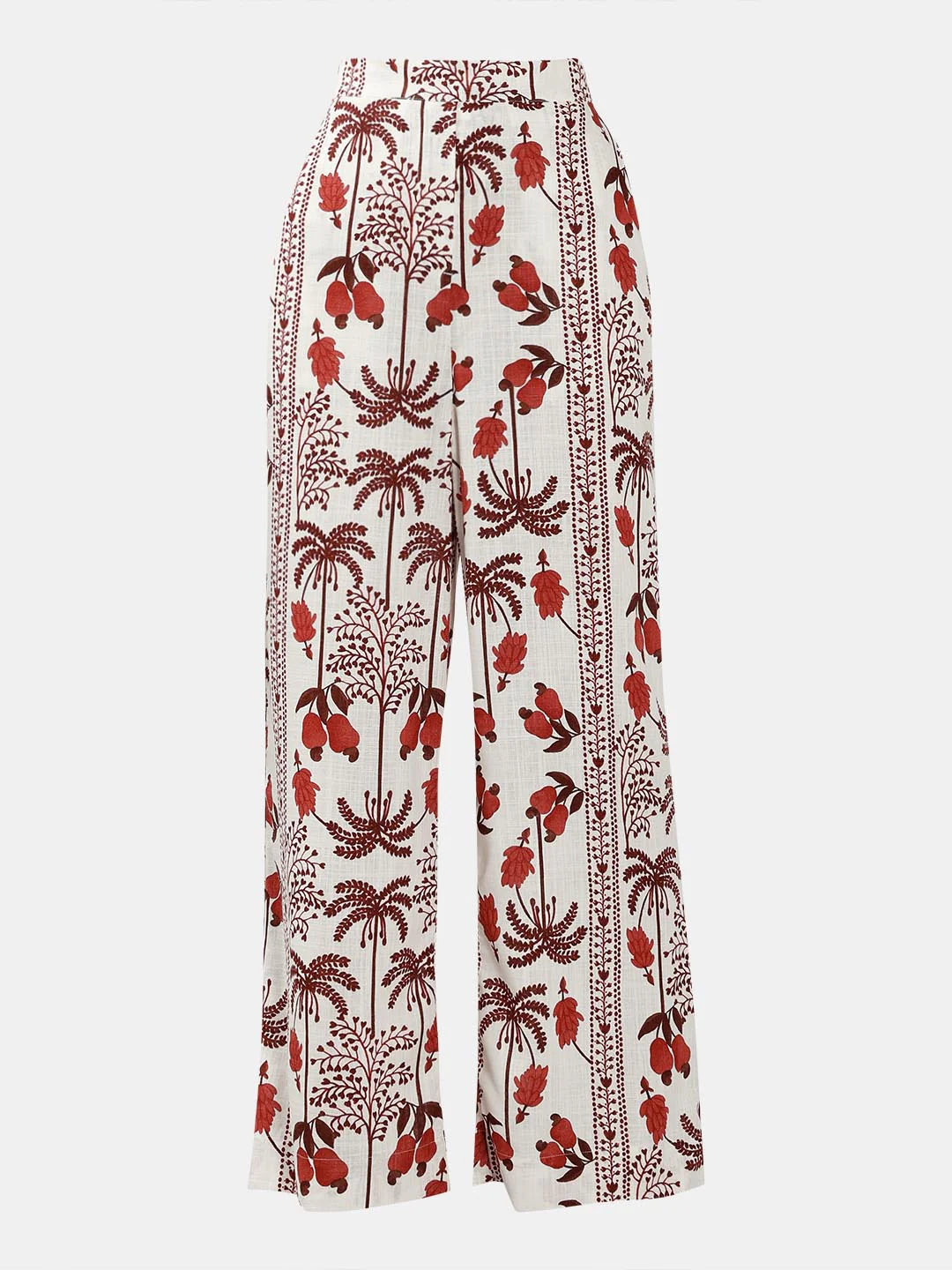 Vero Moda Ecru Printed High Rise Pants - Image 7
