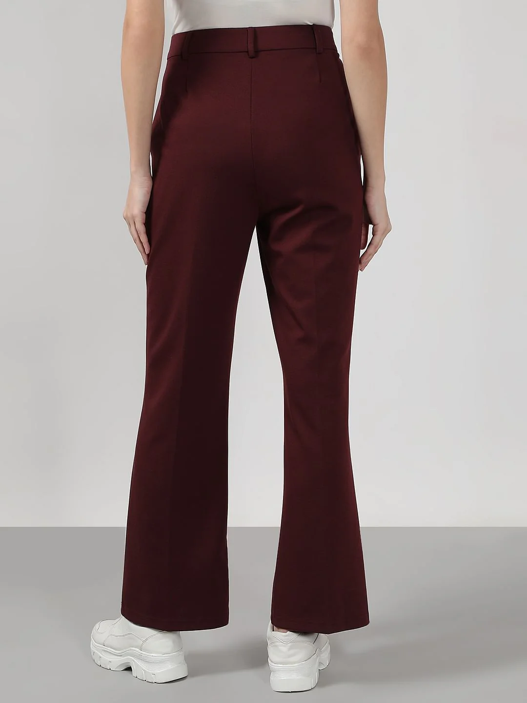 Burgundy Bootcut Pants - Image 4