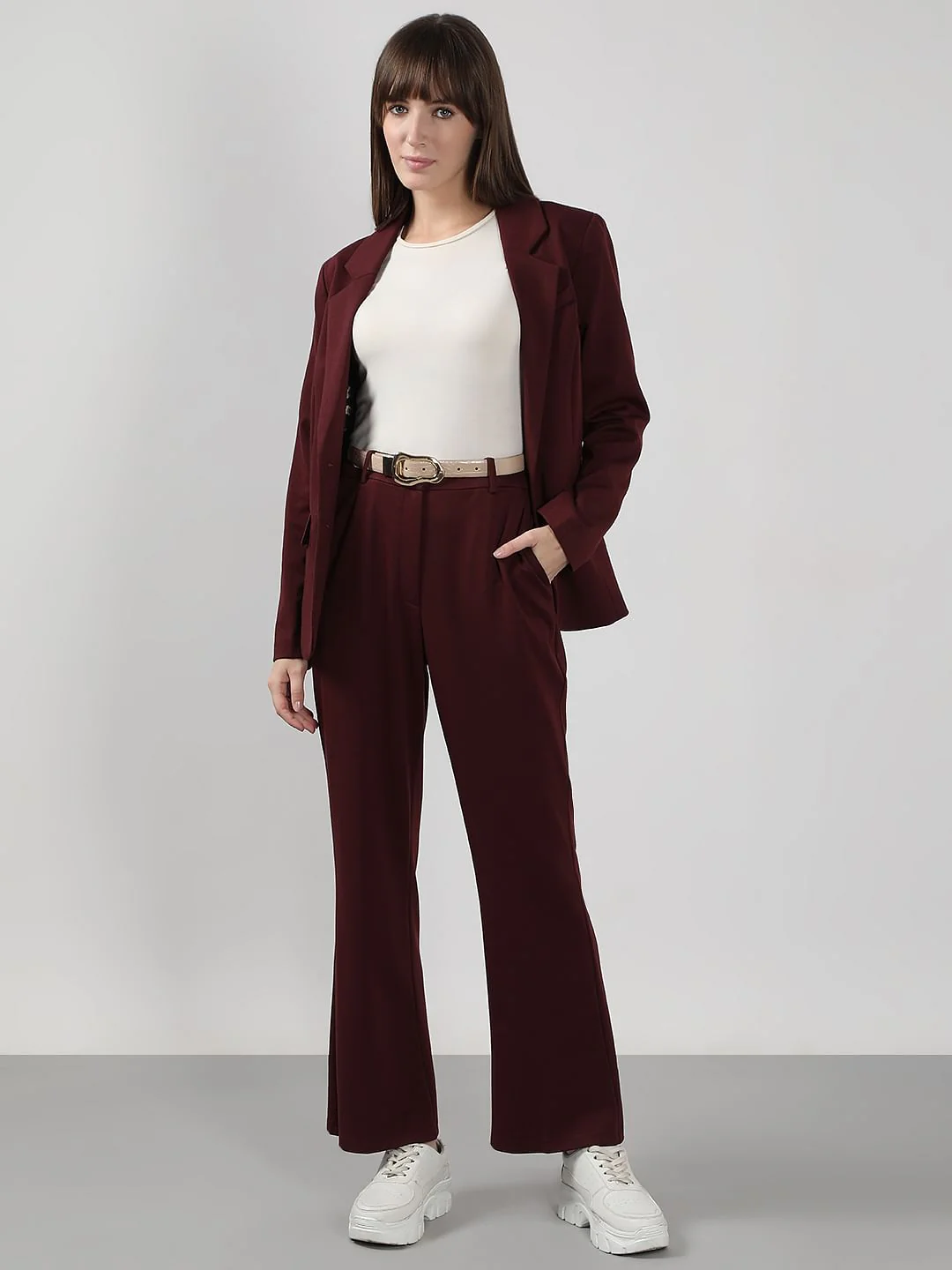 Burgundy Bootcut Pants - Image 5