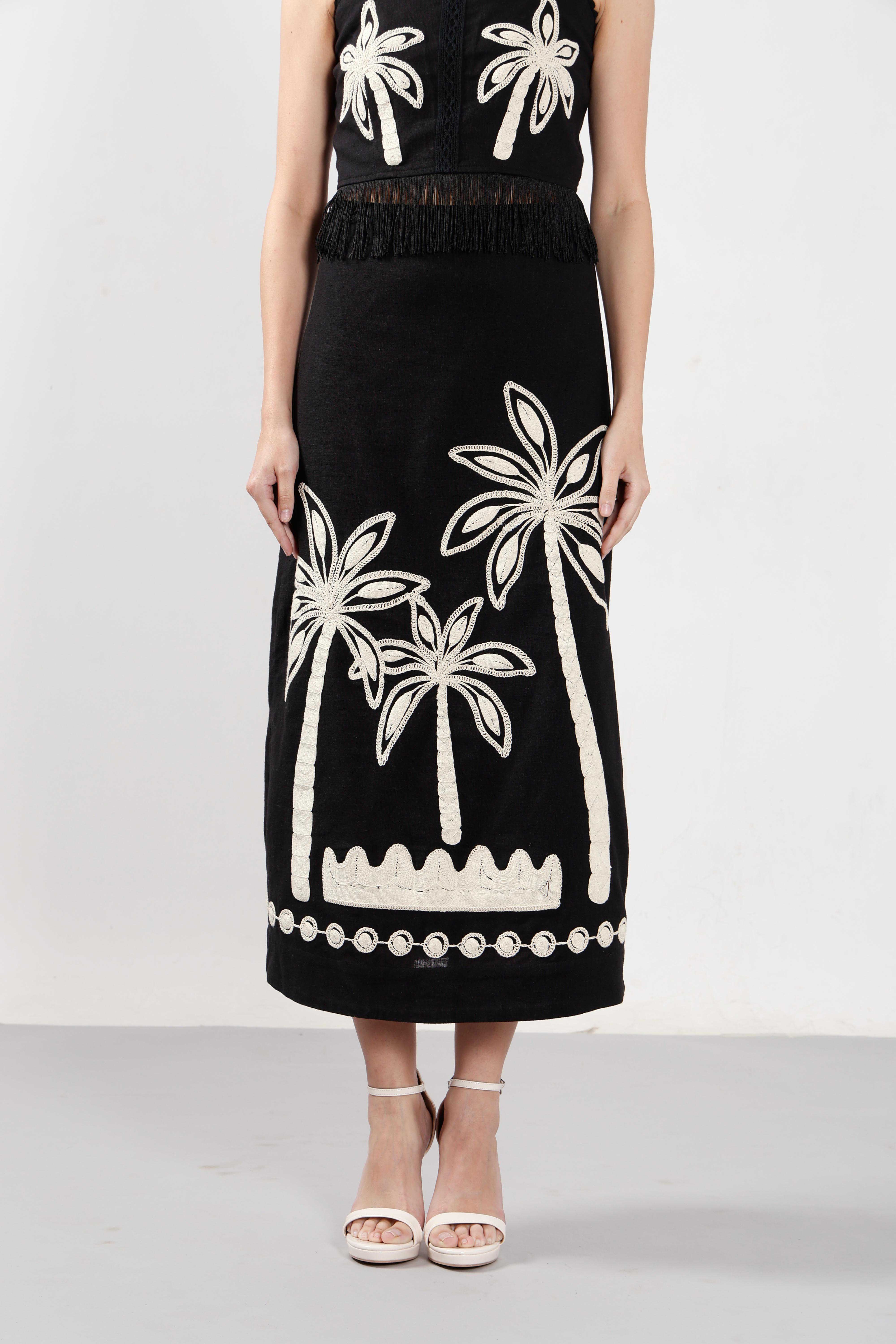 Vero Moda Black Embroidered Co-Ord Set Skirt - Image 9