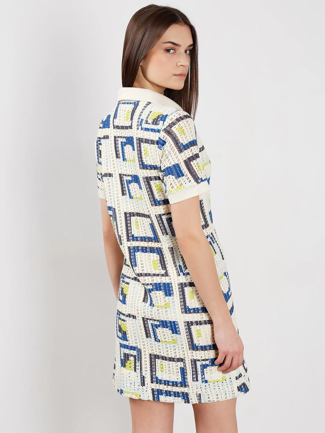 Vero Moda off-White Printed Polo Dress - Image 3
