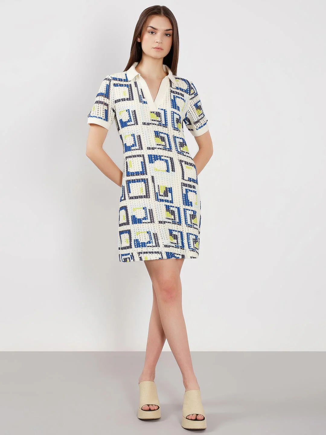 Vero Moda off-White Printed Polo Dress - Image 5