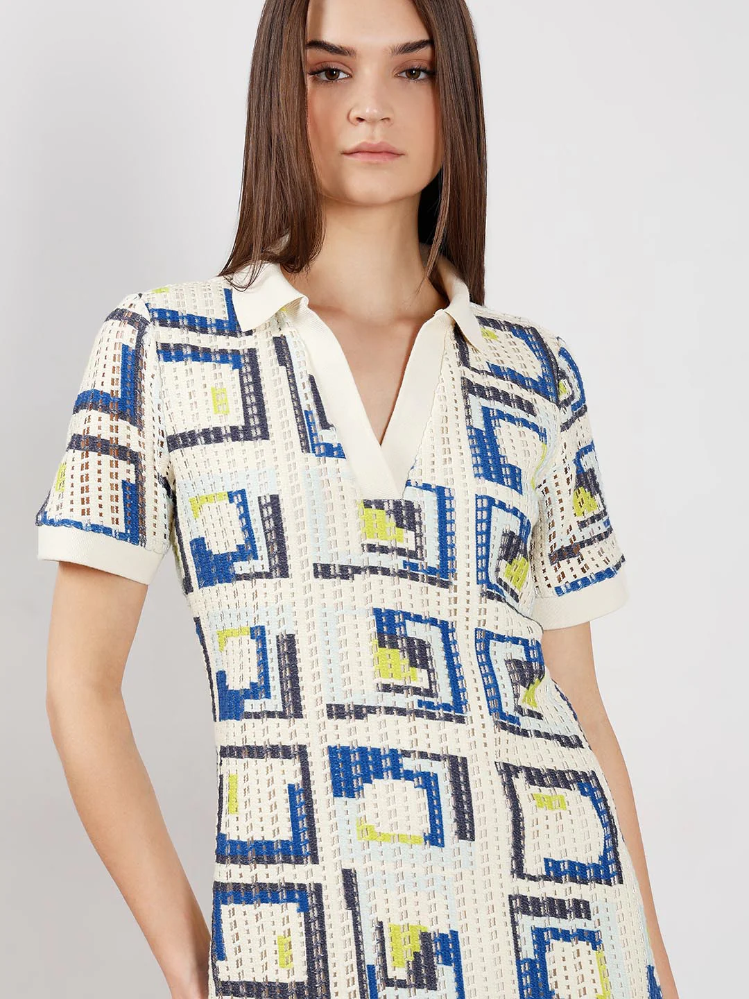 Vero Moda off-White Printed Polo Dress - Image 6