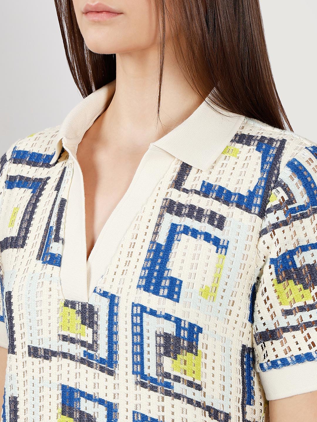 Vero Moda off-White Printed Polo Dress - Image 8