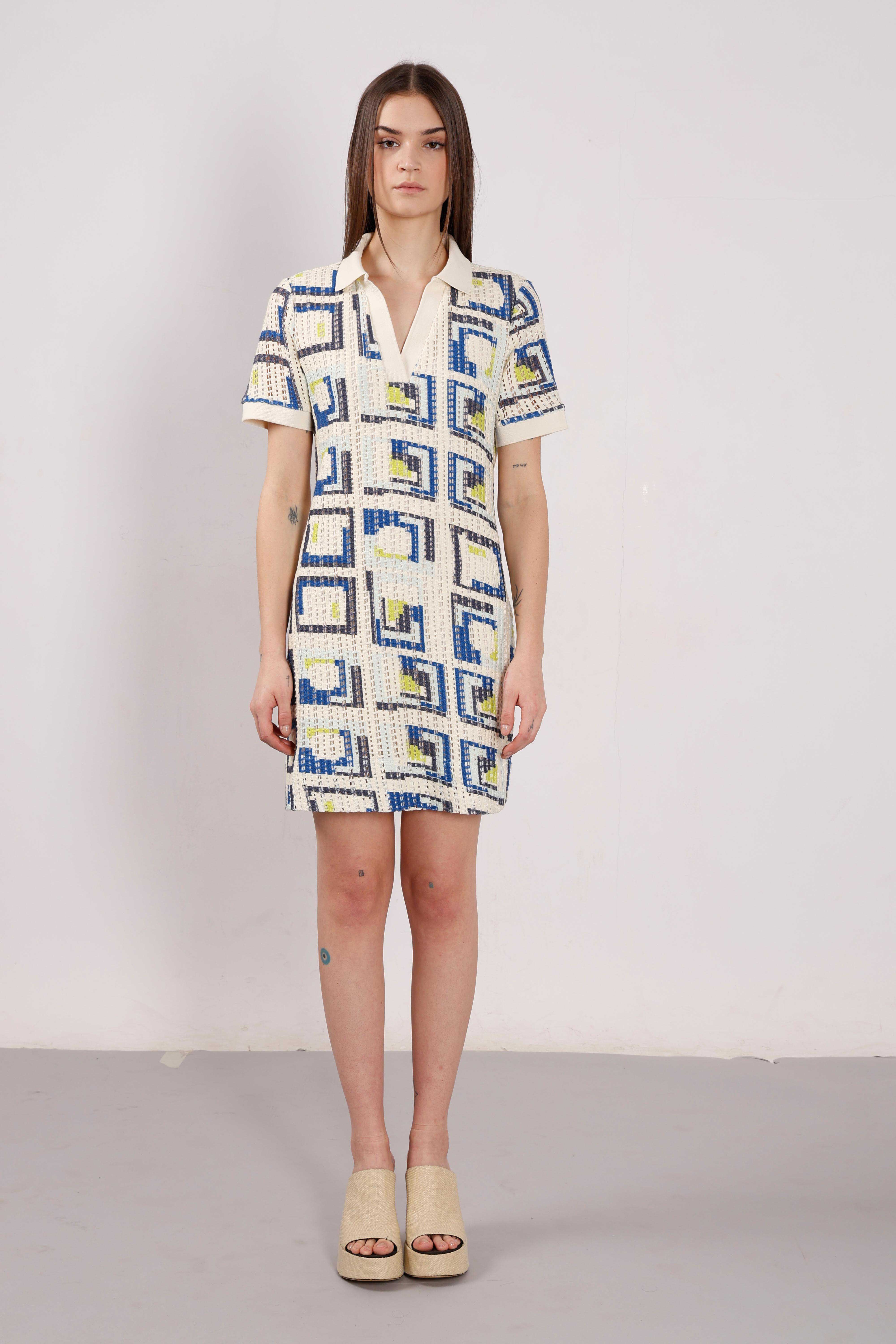 Vero Moda off-White Printed Polo Dress - Image 9