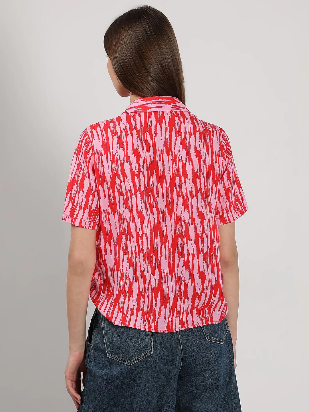Pink & Red Printed Shirt - Image 4