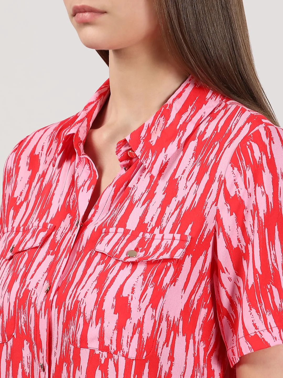 Pink & Red Printed Shirt - Image 8