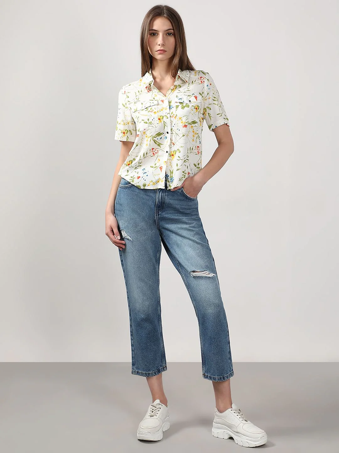 White Printed Shirt - Image 5