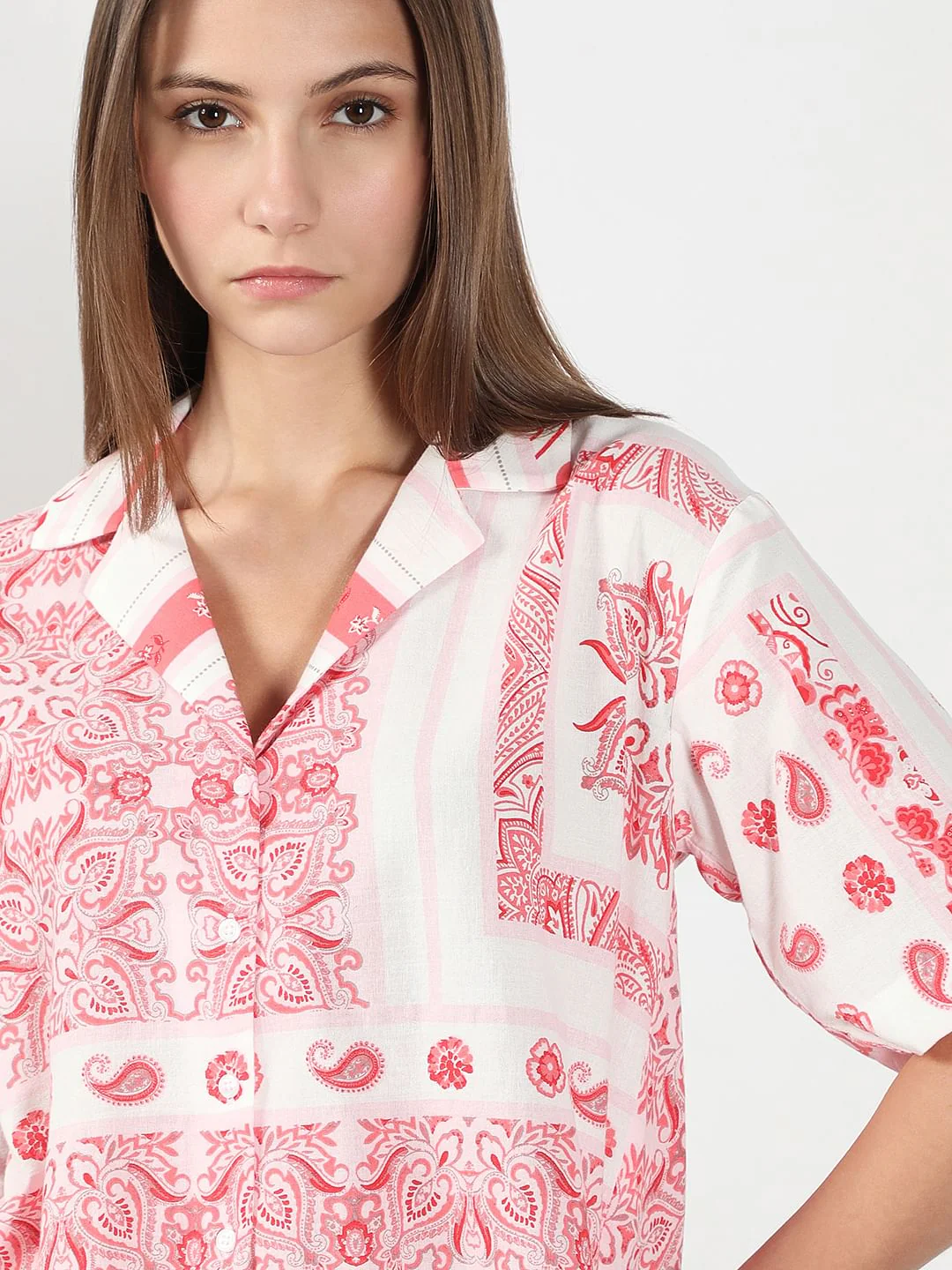 Pink Printed Co-Ord Set Shirt - Image 6