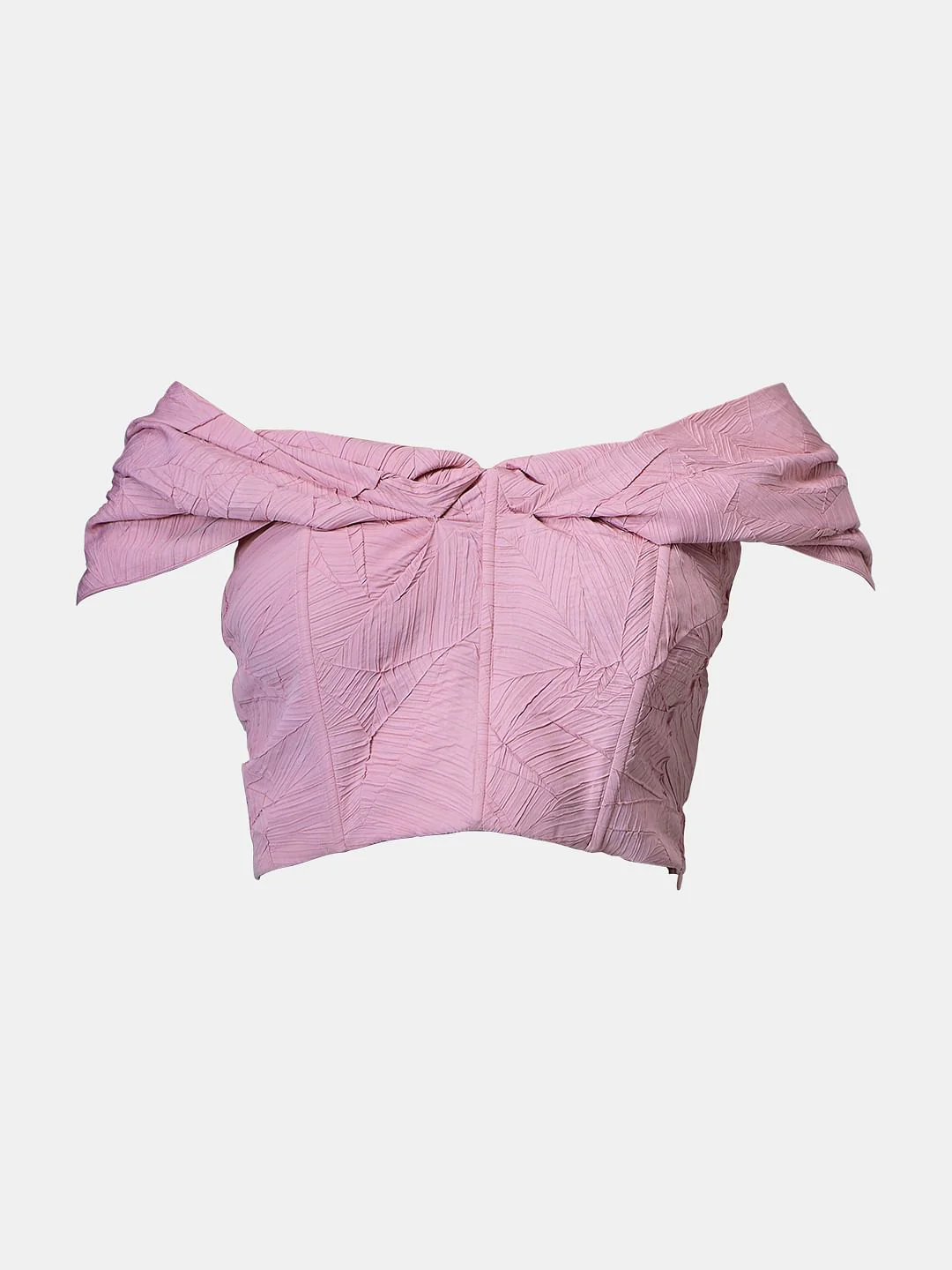 Marquee Pink Off Shoulder Crop Top - Image 7