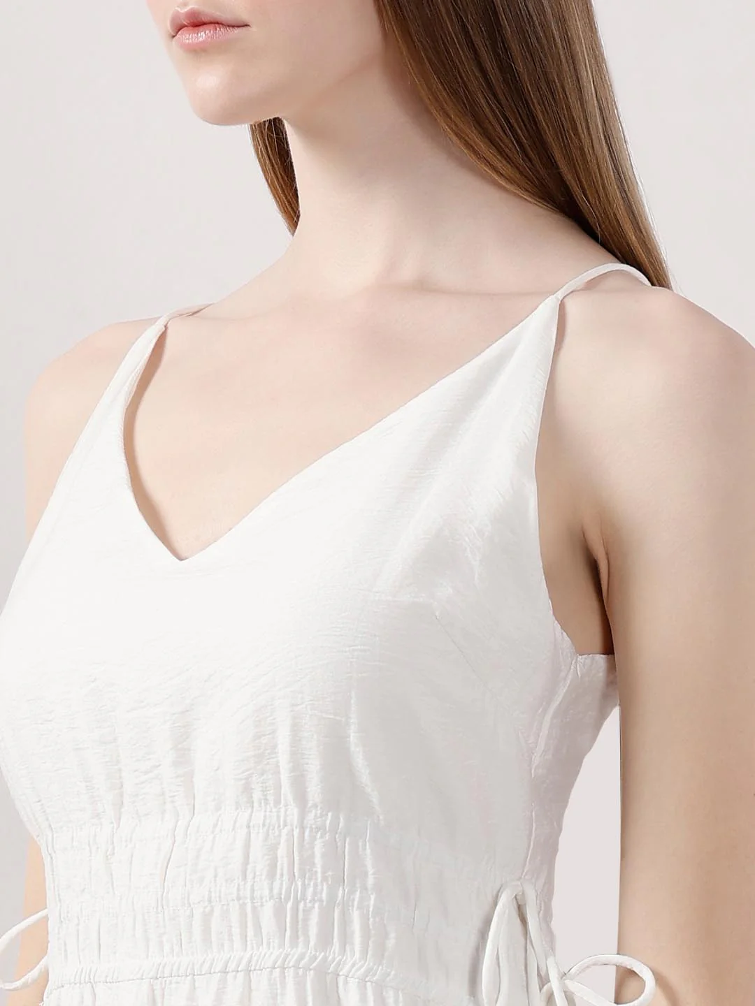 Vero Moda White V Neck Strappy Dress - Image 6