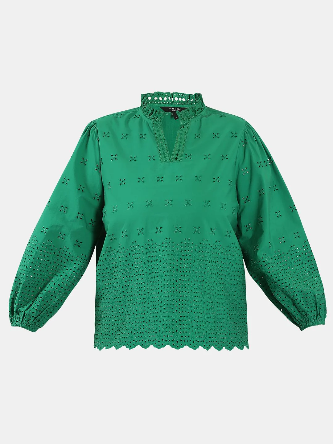 Curve Green Schiffli Cotton Top - Image 7