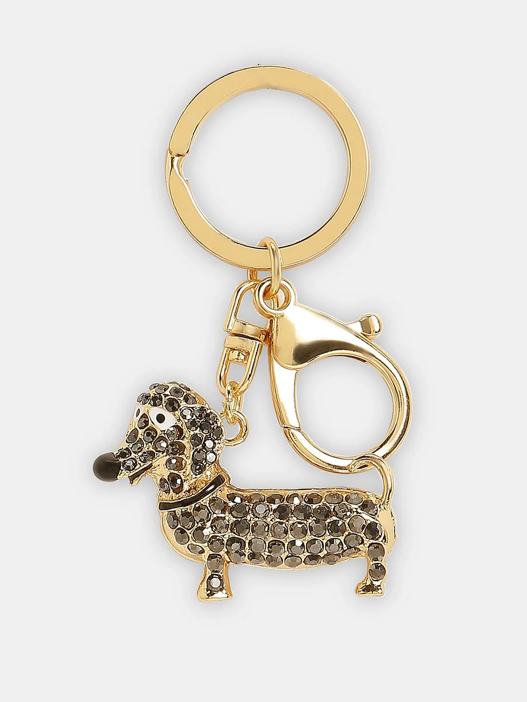 Golden Dog Motif Keychain