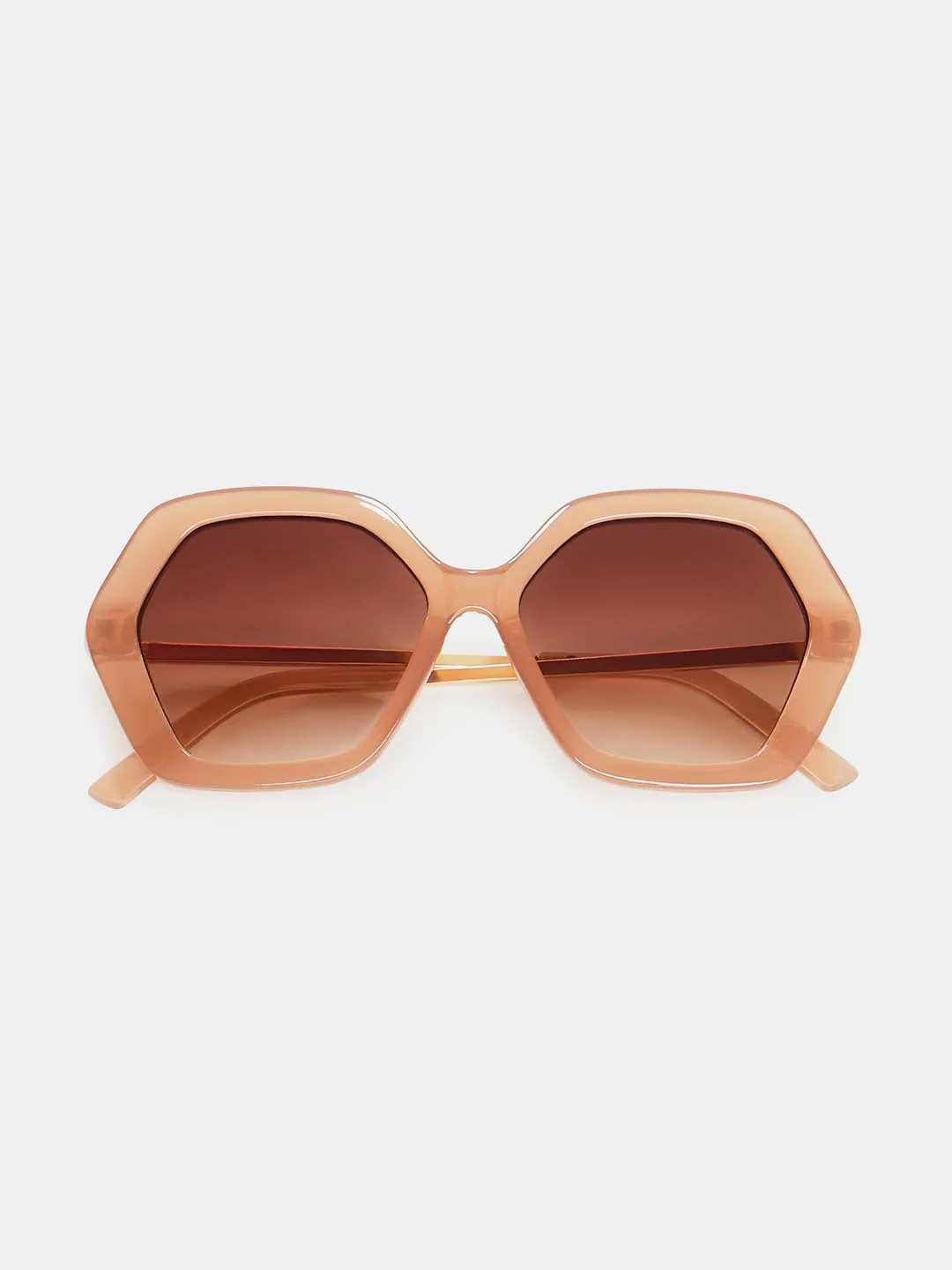 Vero Moda Peach Hexagonal Sunglasses - Image 2
