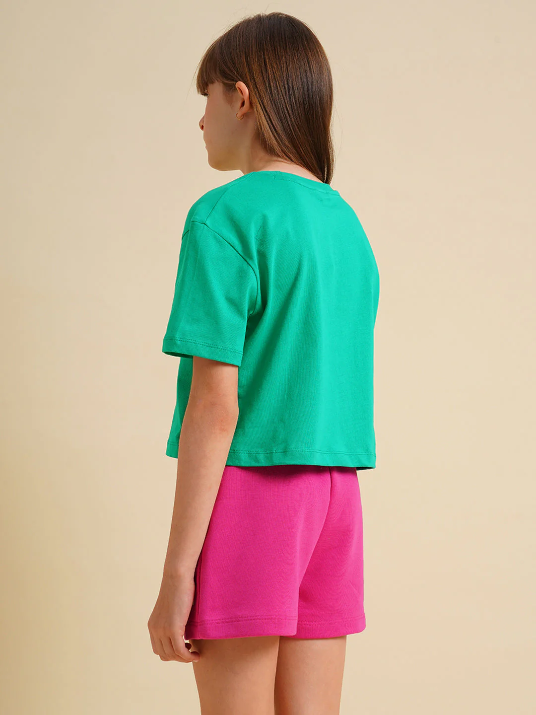 Girls Green Printed Boxy Fit T-shirt - Image 3