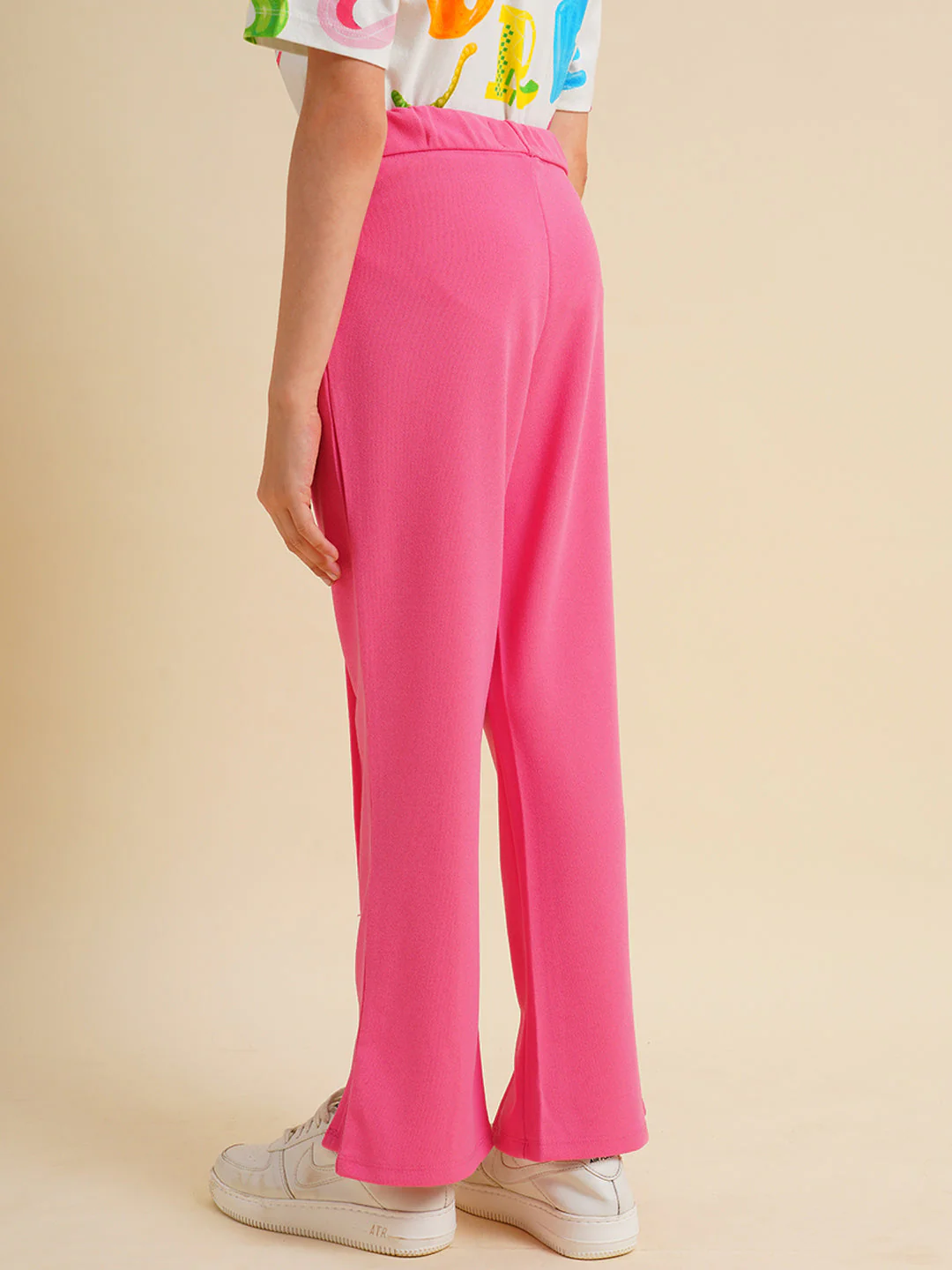 Girls Hot Pink Flared Pants - Image 3