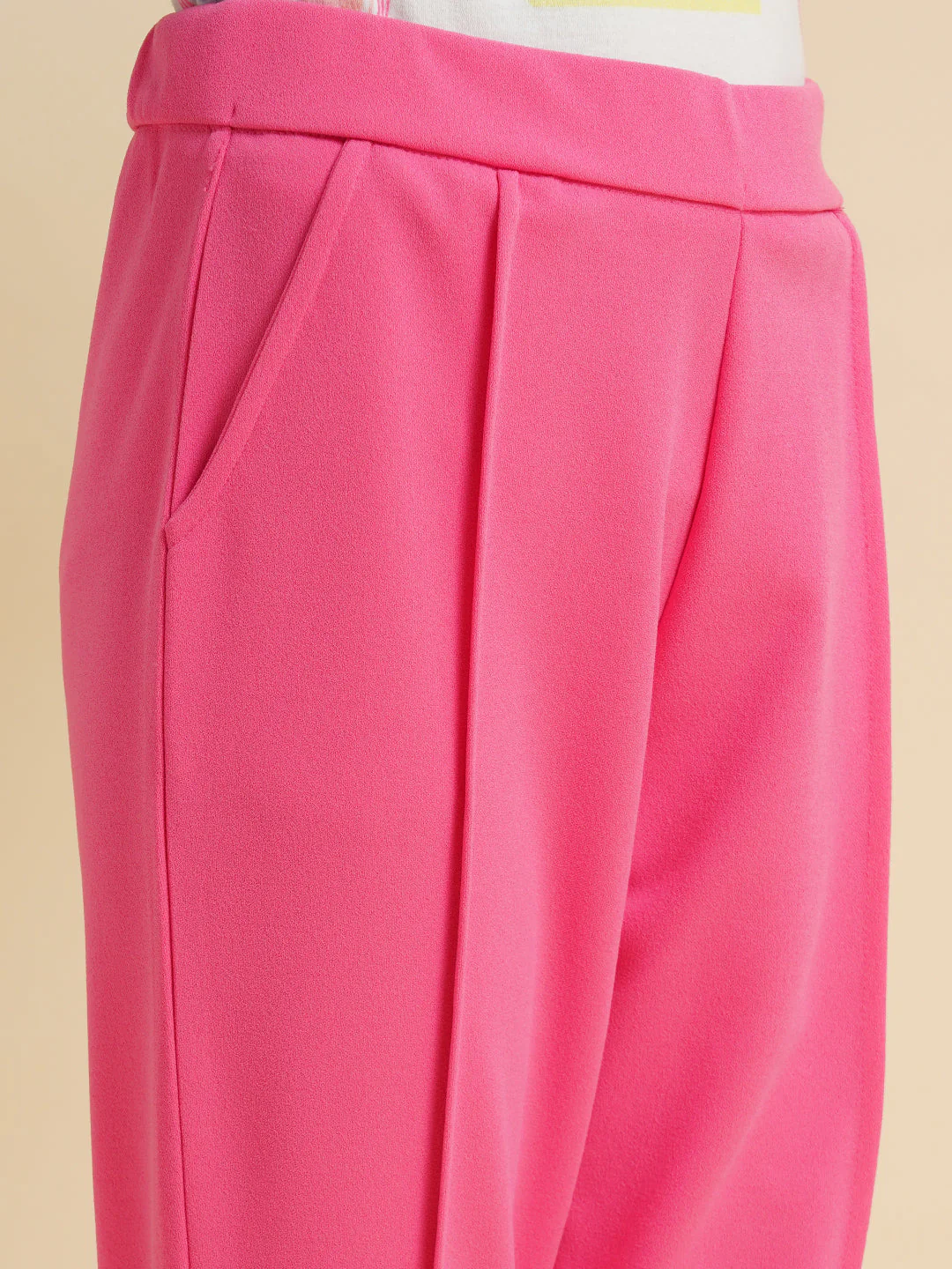 Girls Hot Pink Flared Pants - Image 4