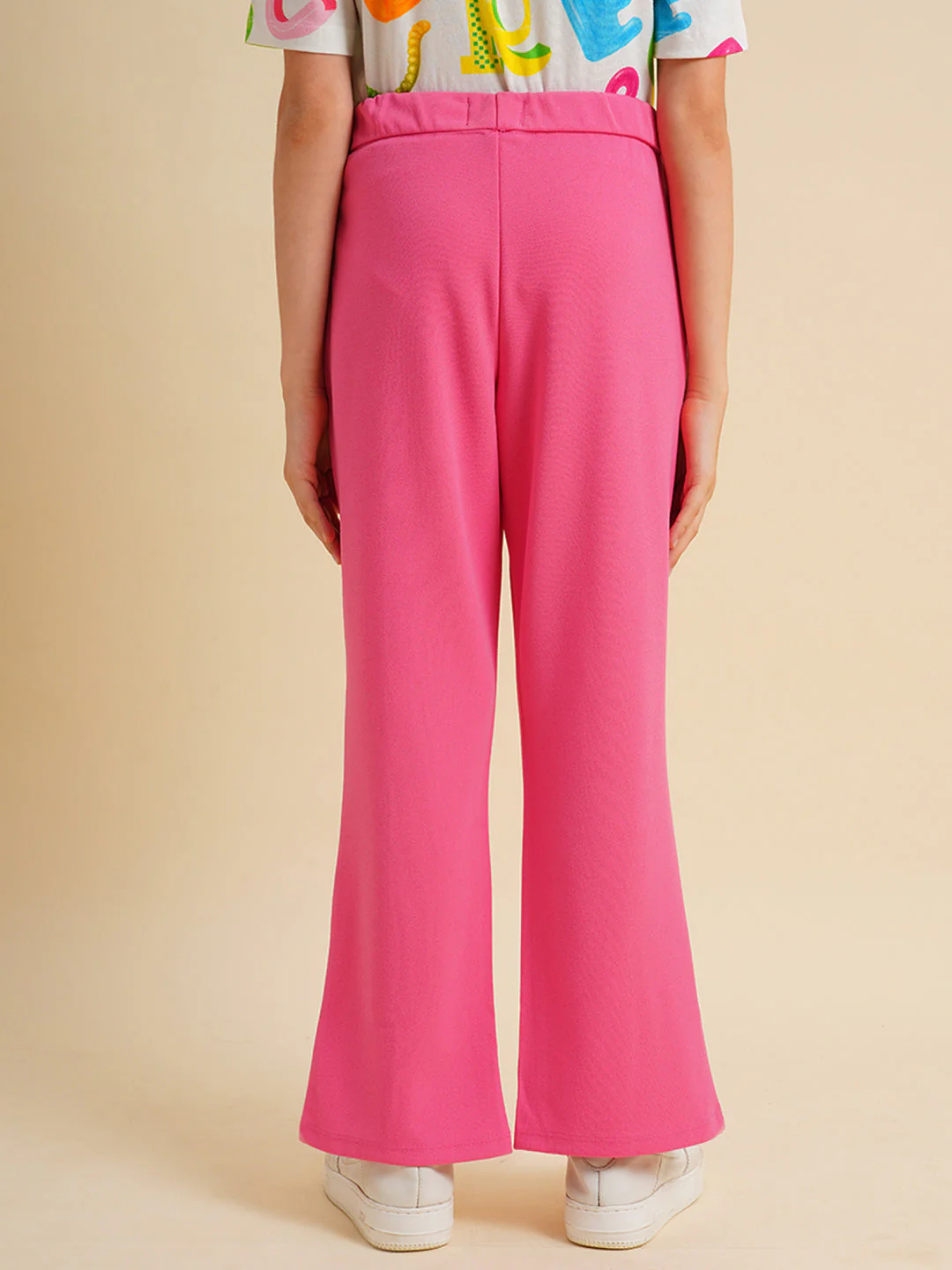 Girls Hot Pink Flared Pants - Image 7