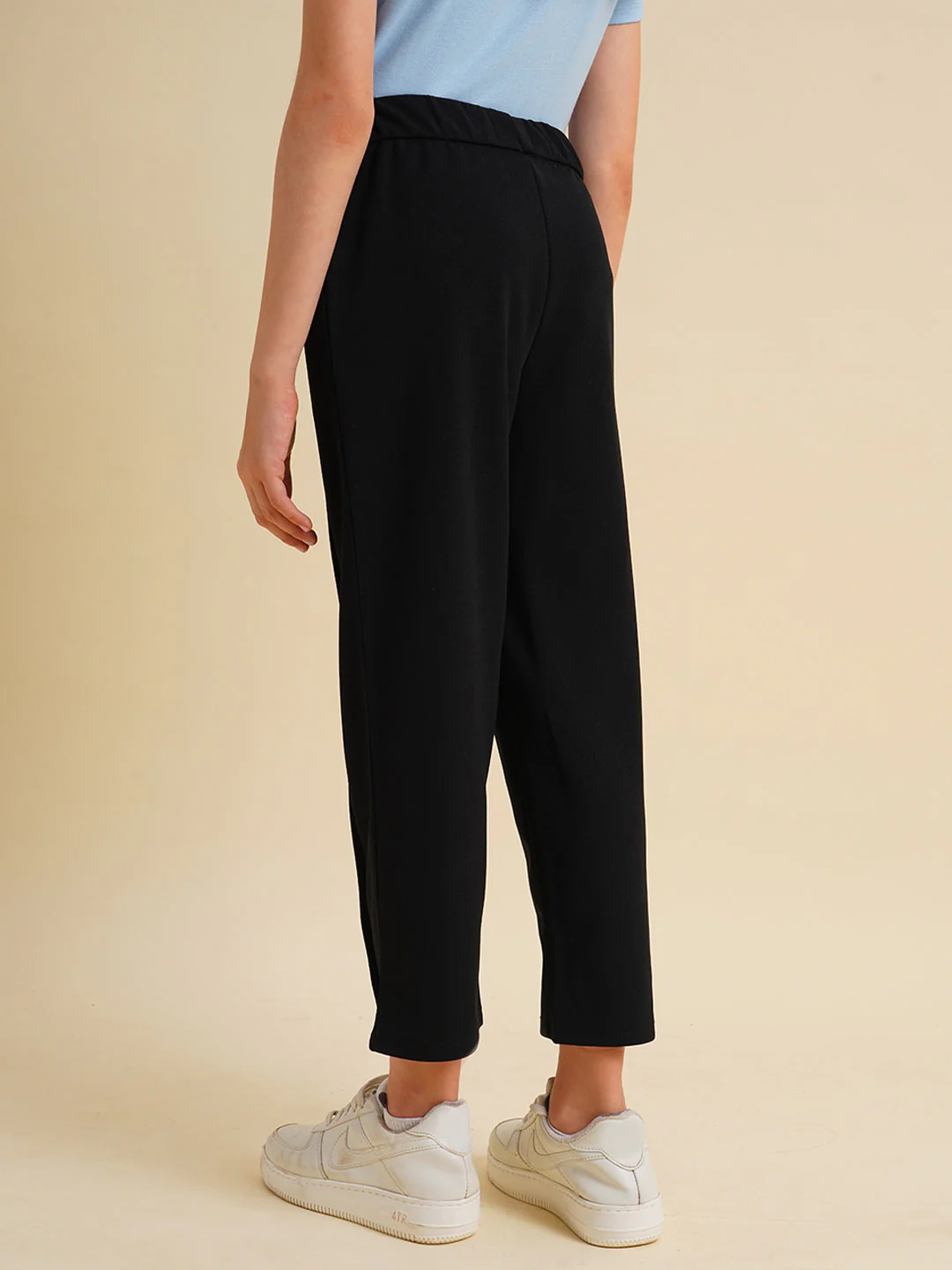 Girls Black Straight Fit Pants - Image 3