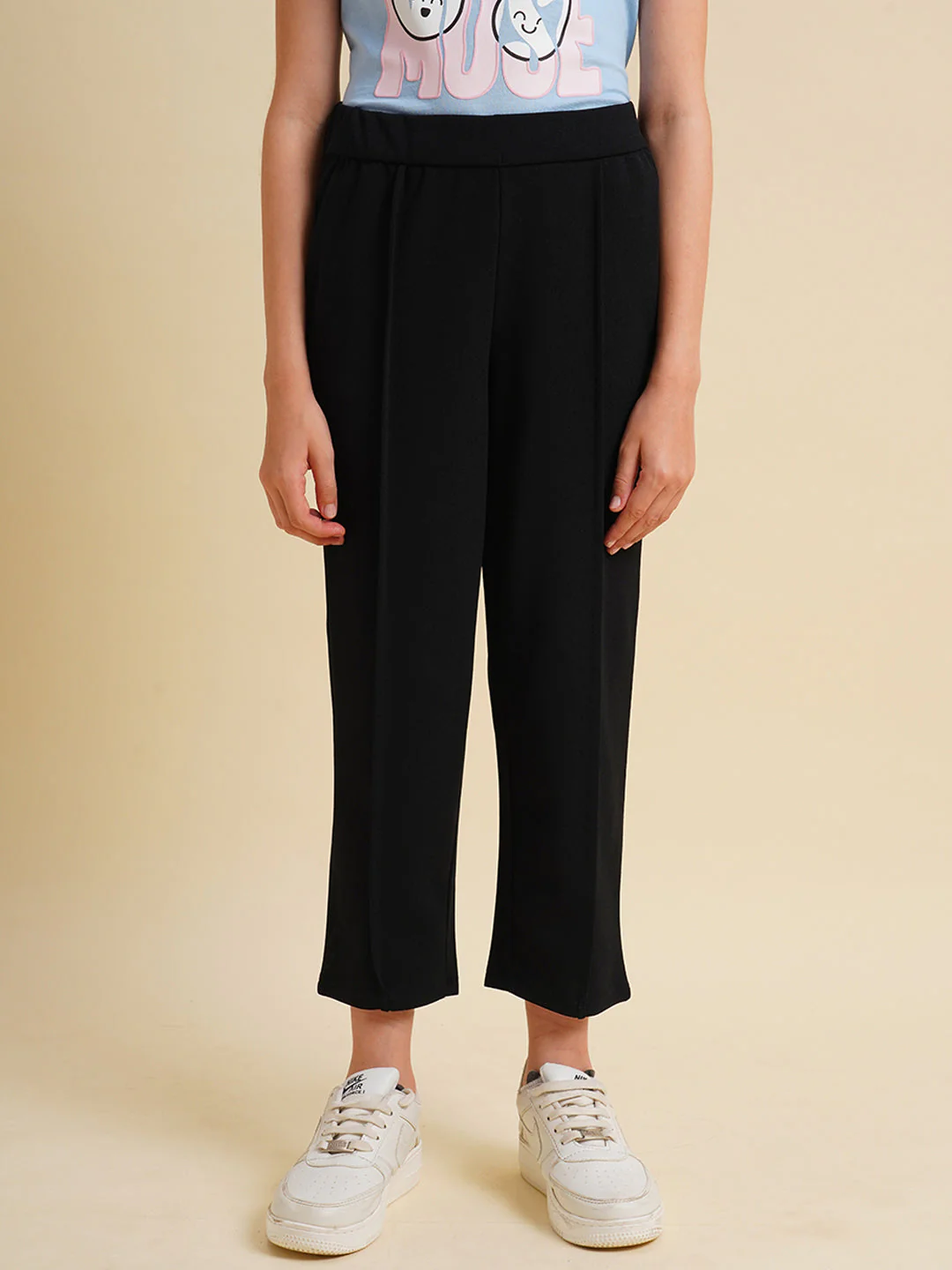 Girls Black Straight Fit Pants - Image 6