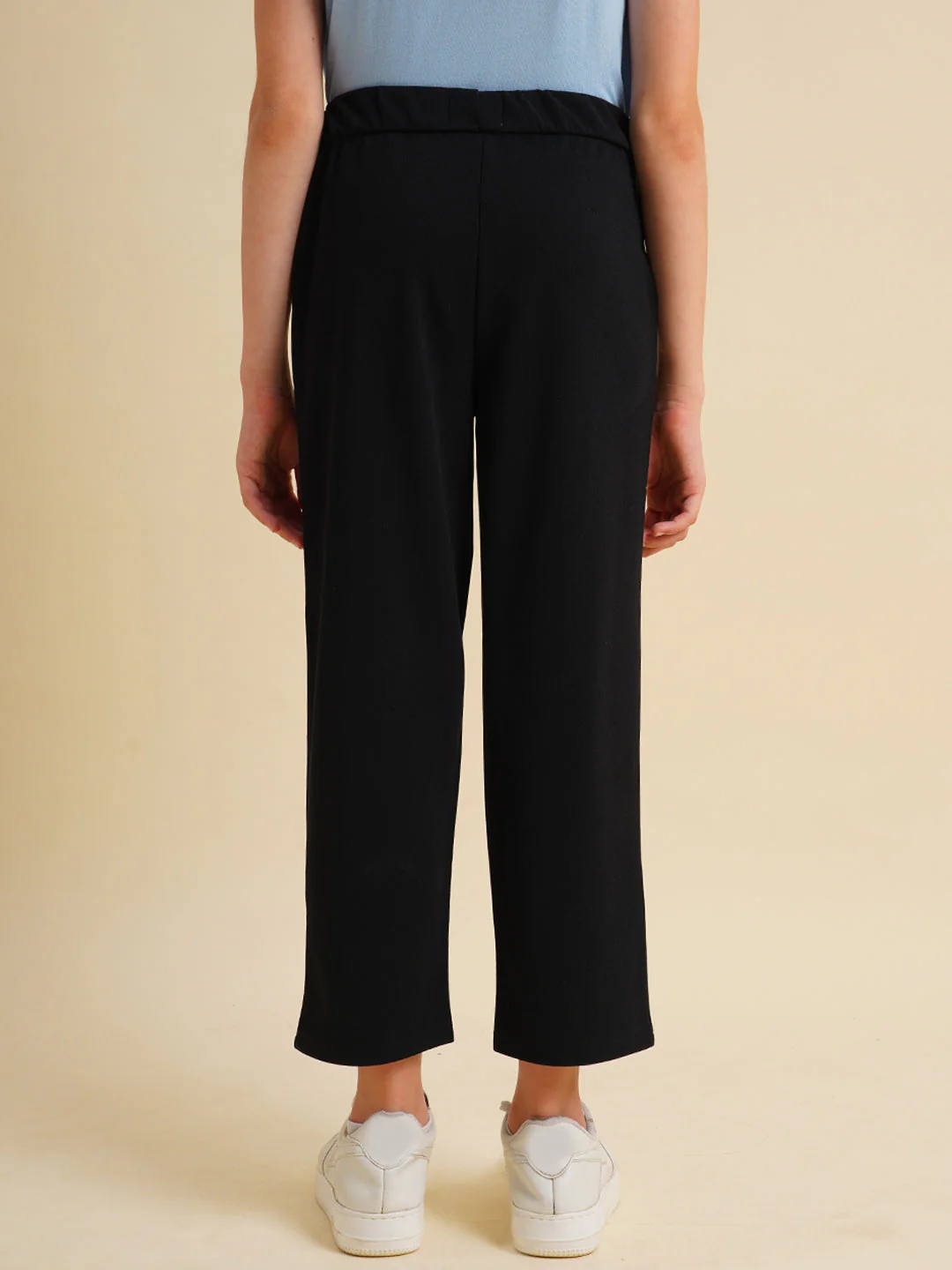 Girls Black Straight Fit Pants - Image 7