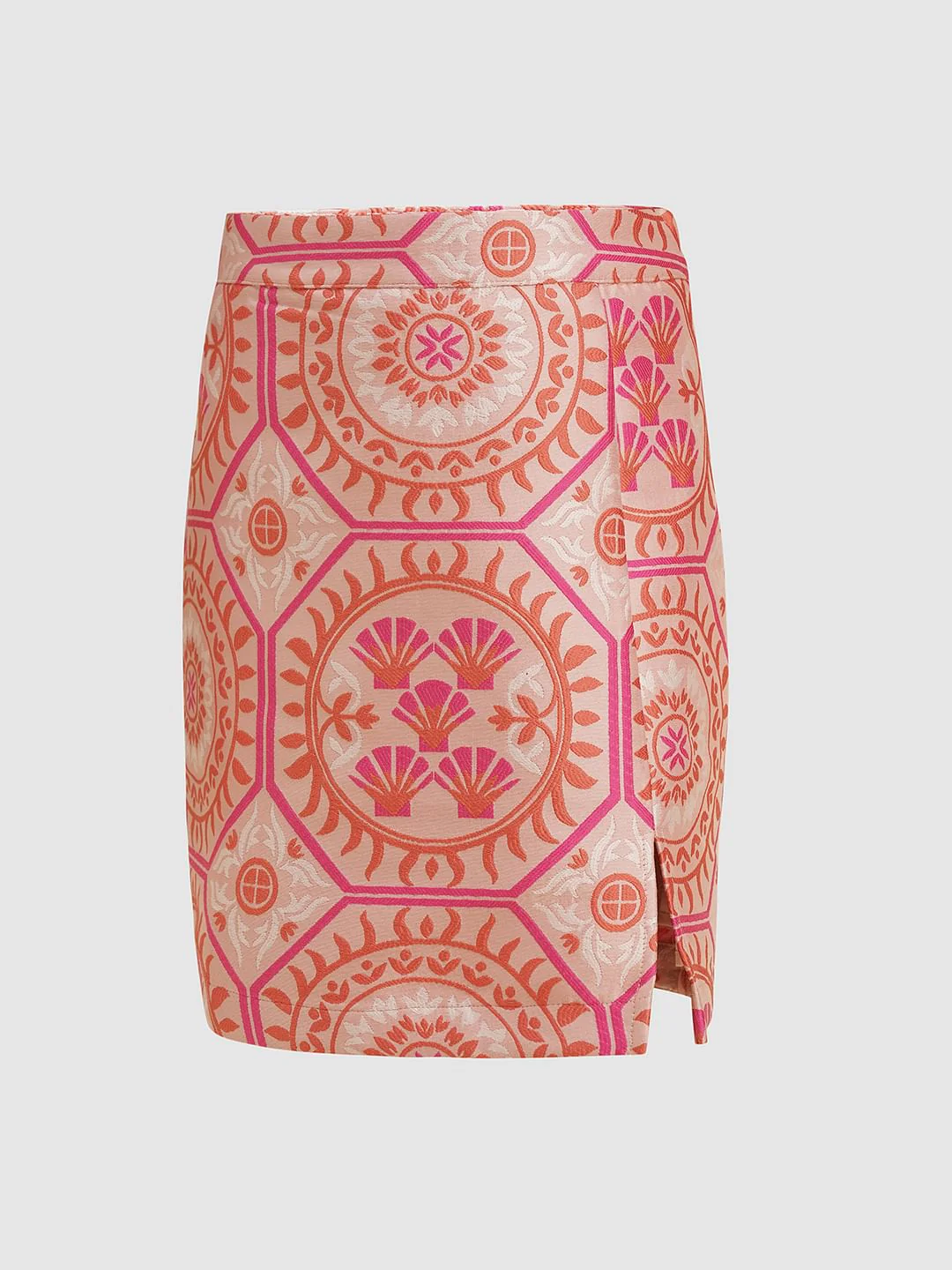 Girls Pink Printed Co-Ord Set Skirt - Image 5