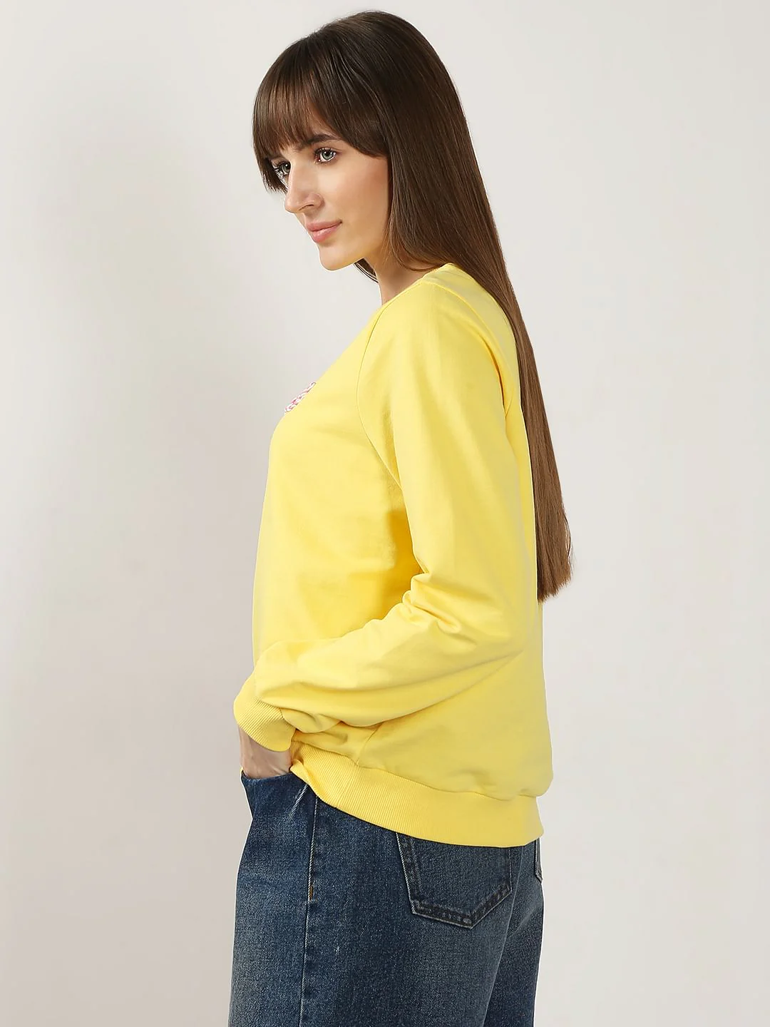 Yellow Cording Text Sweatshirt - Image 3
