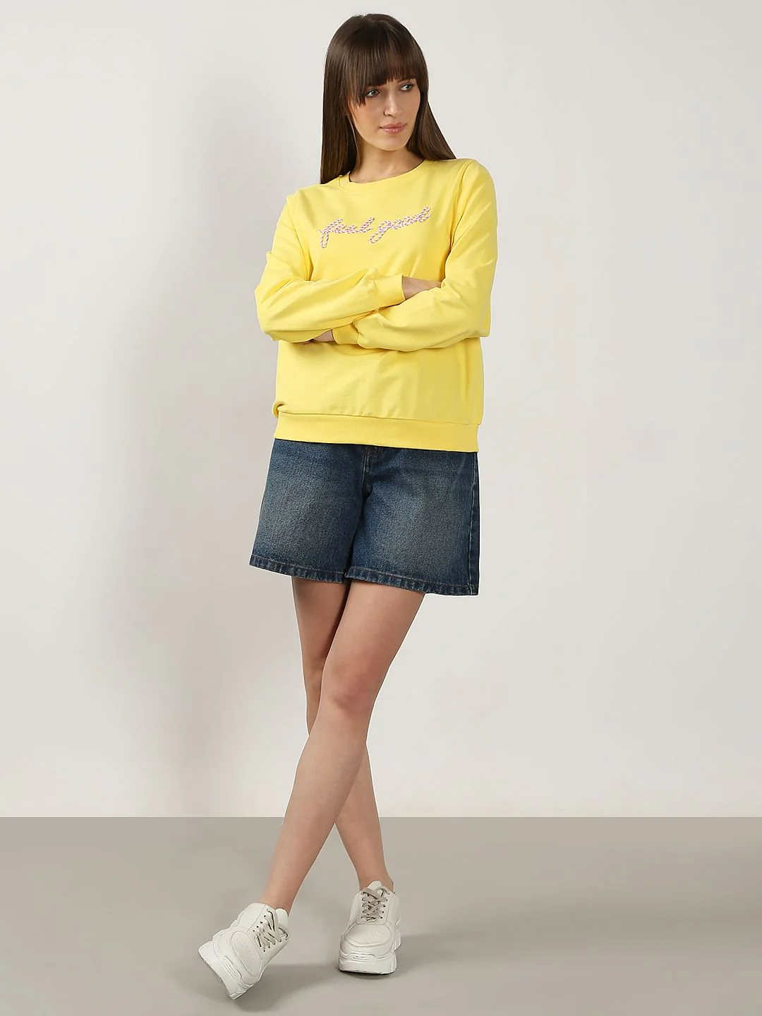 Yellow Cording Text Sweatshirt - Image 5