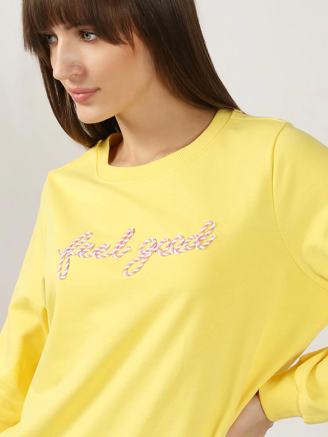 Yellow Cording Text Sweatshirt - Image 6