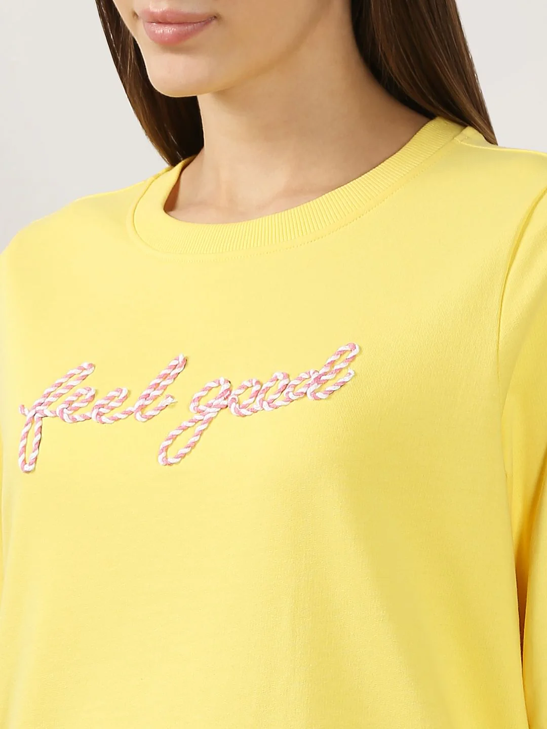 Yellow Cording Text Sweatshirt - Image 8