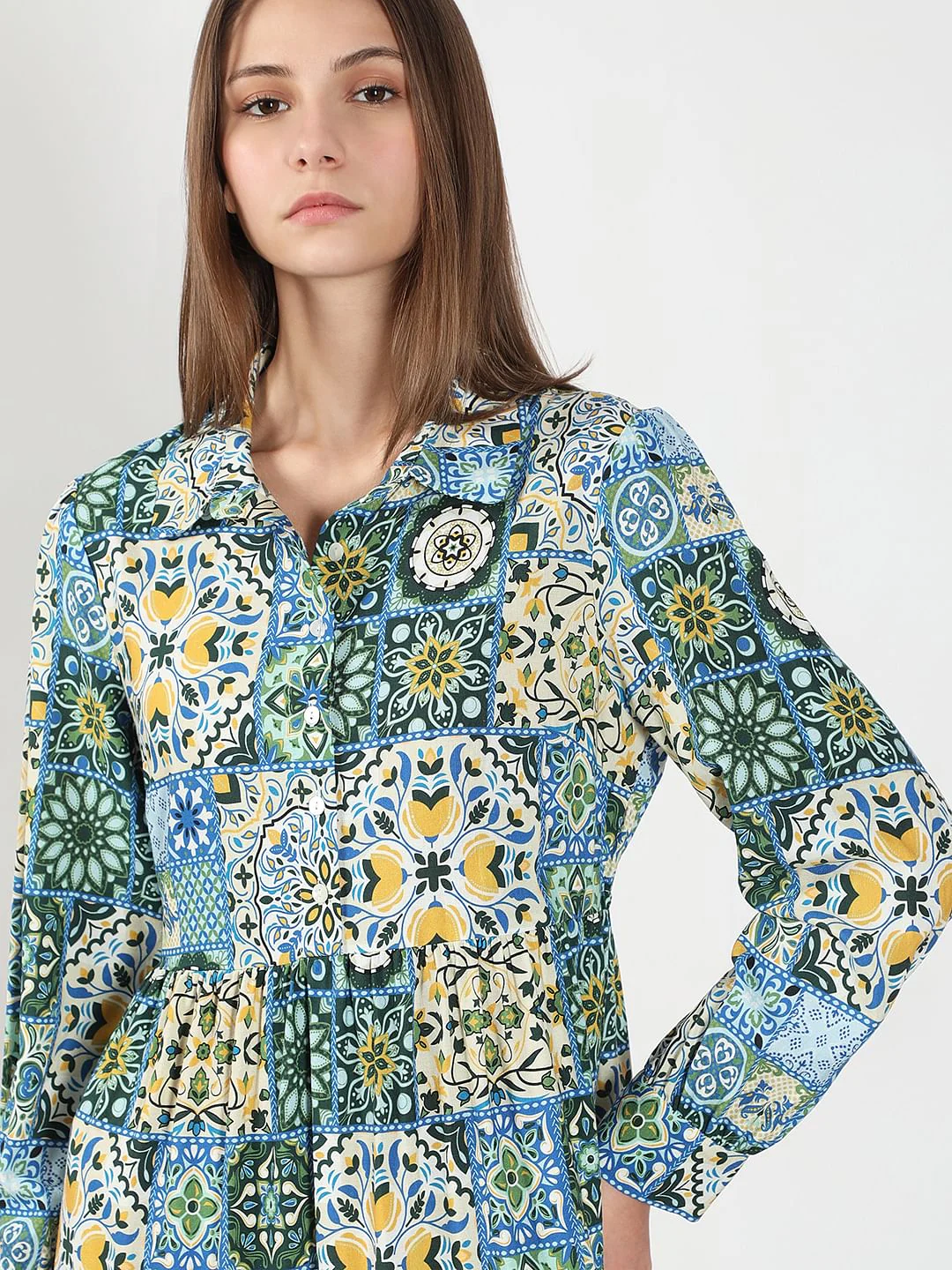Multi-Colour Printed Shirt Dress - Image 5