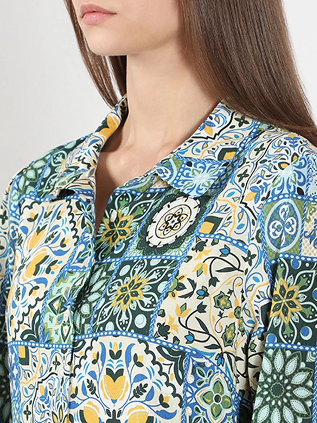 Multi-Colour Printed Shirt Dress - Image 6
