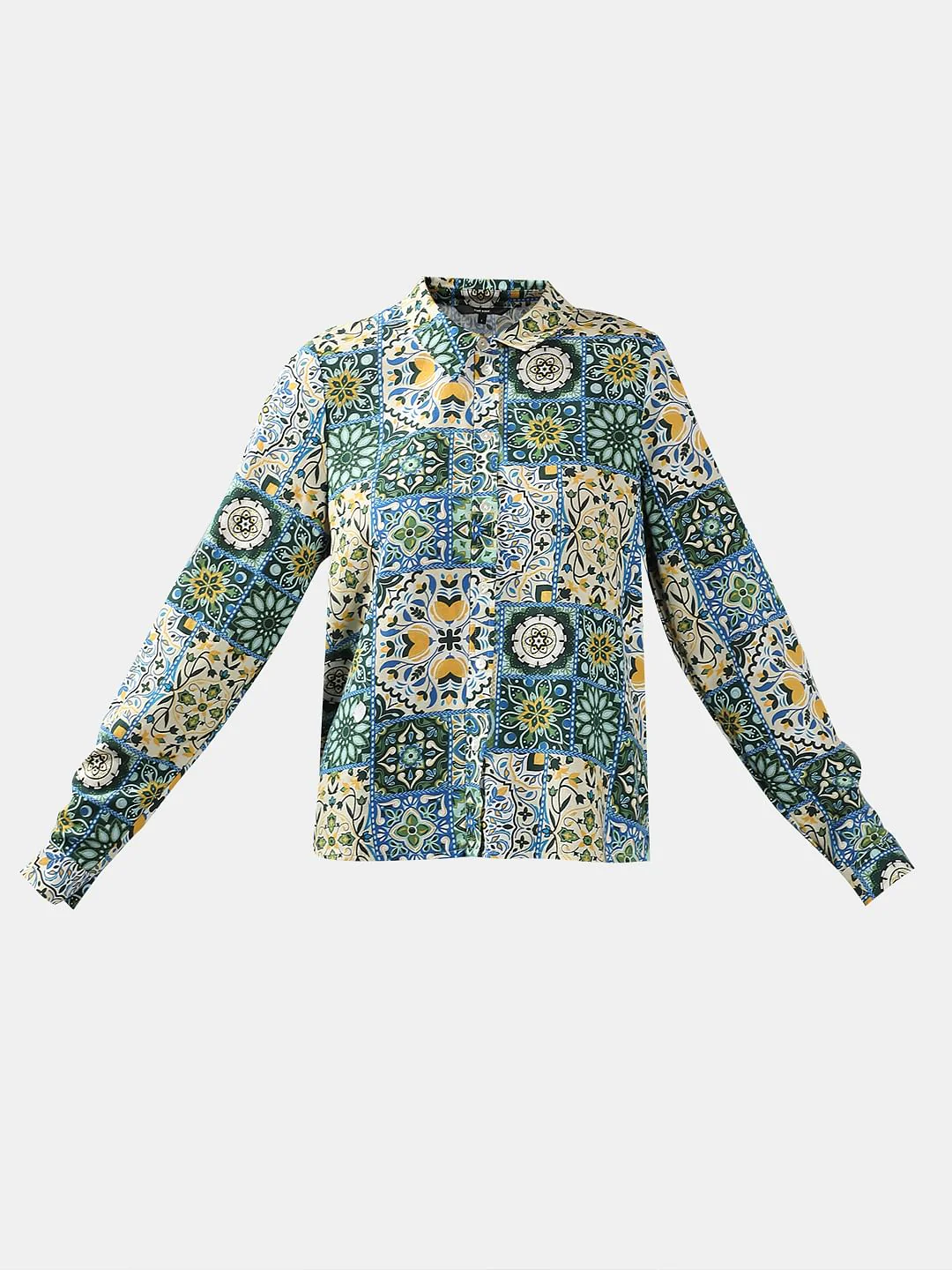 Green Printed Cotton Shirt - Image 7