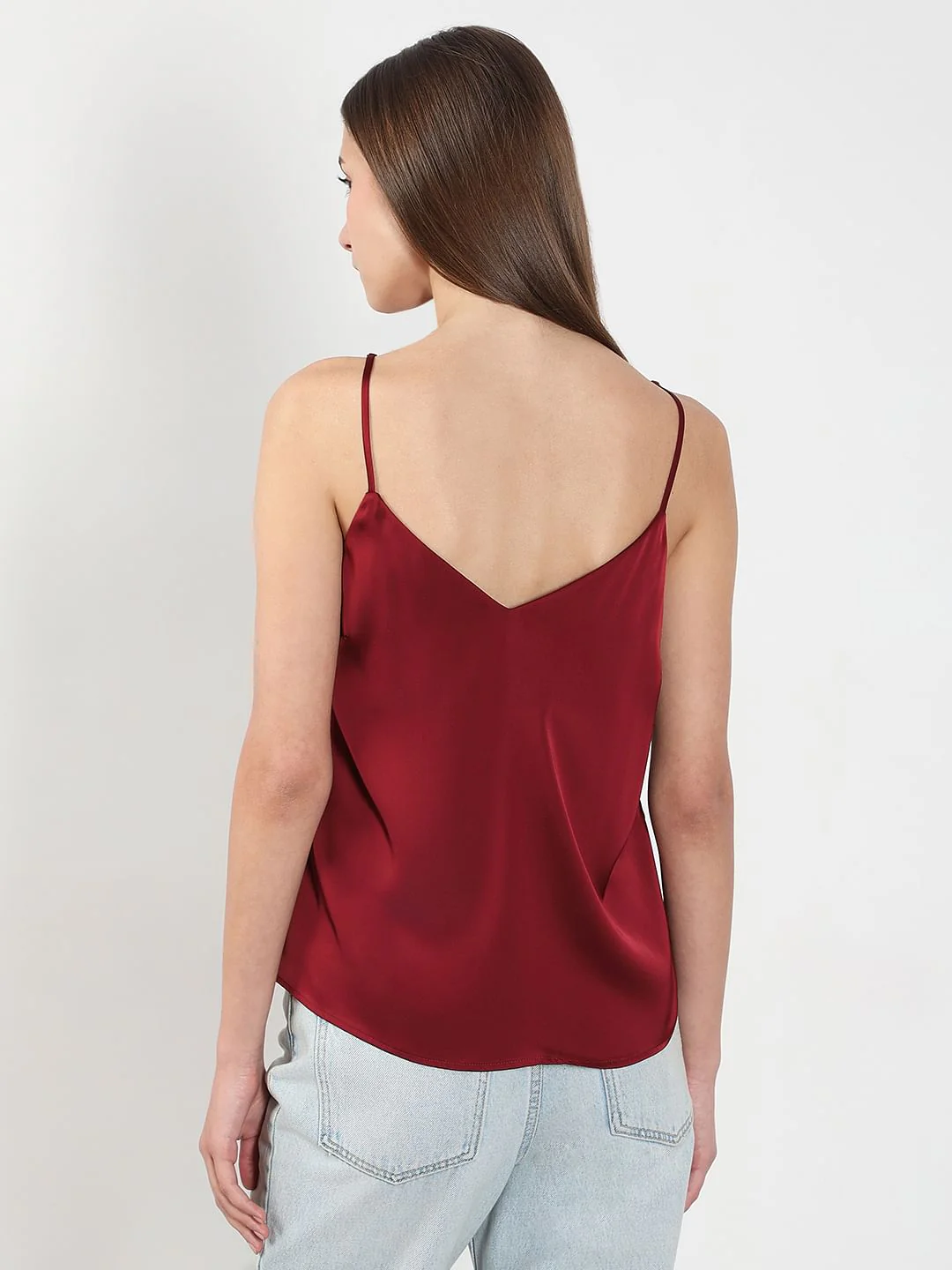 Red V Neck Slip Top - Image 4