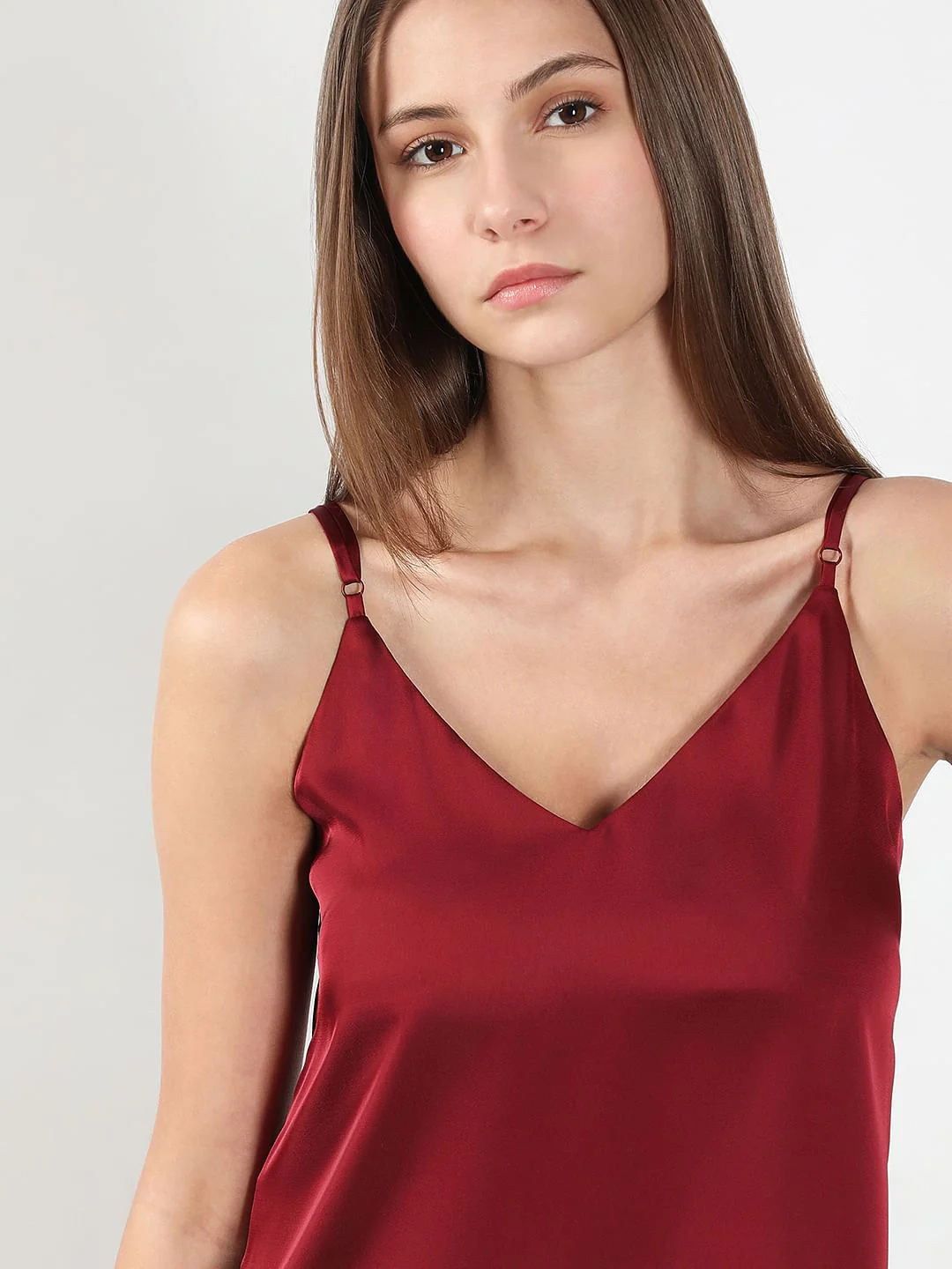 Red V Neck Slip Top - Image 6