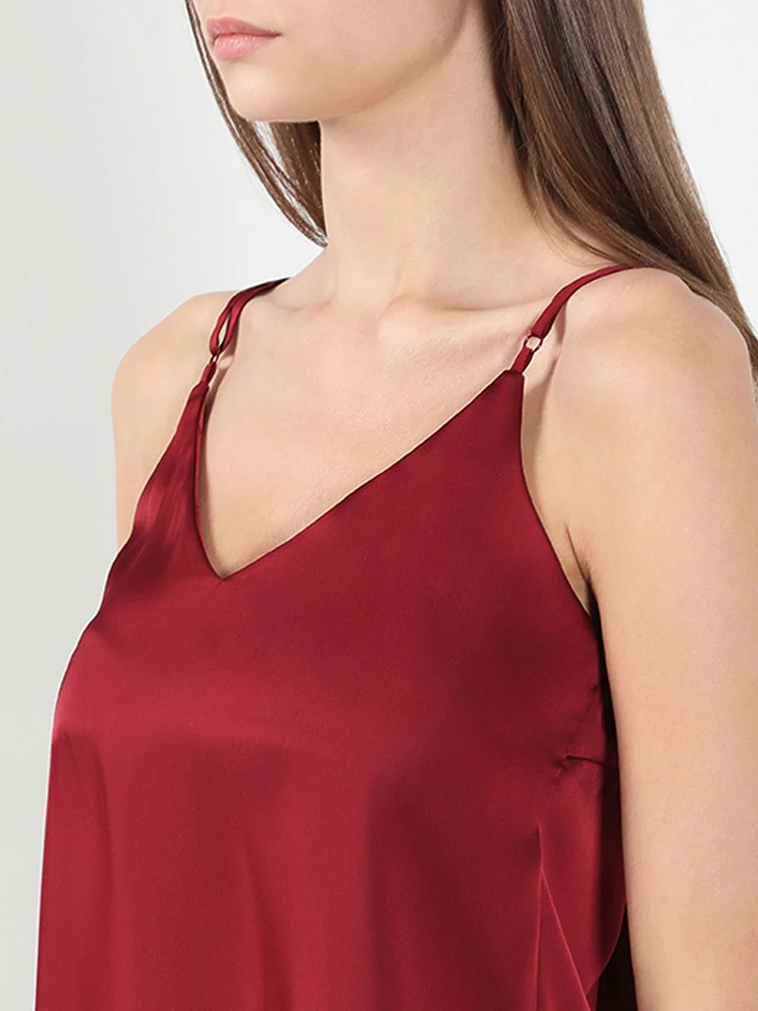 Red V Neck Slip Top - Image 8
