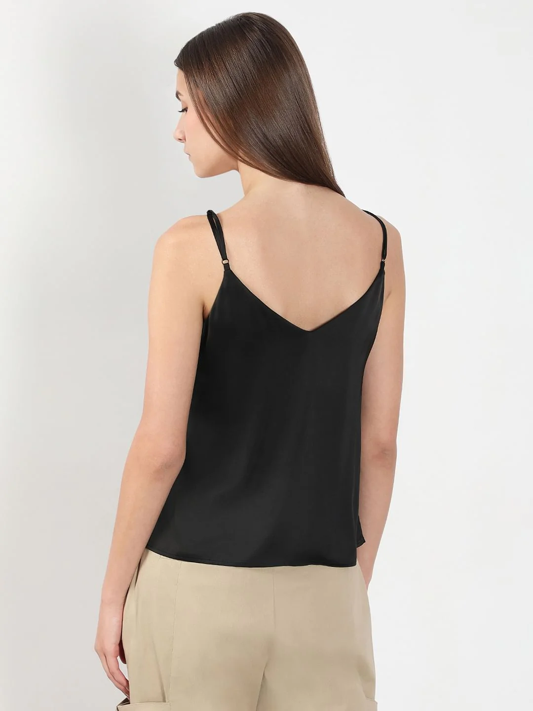 Black V Neck Slip Top - Image 4