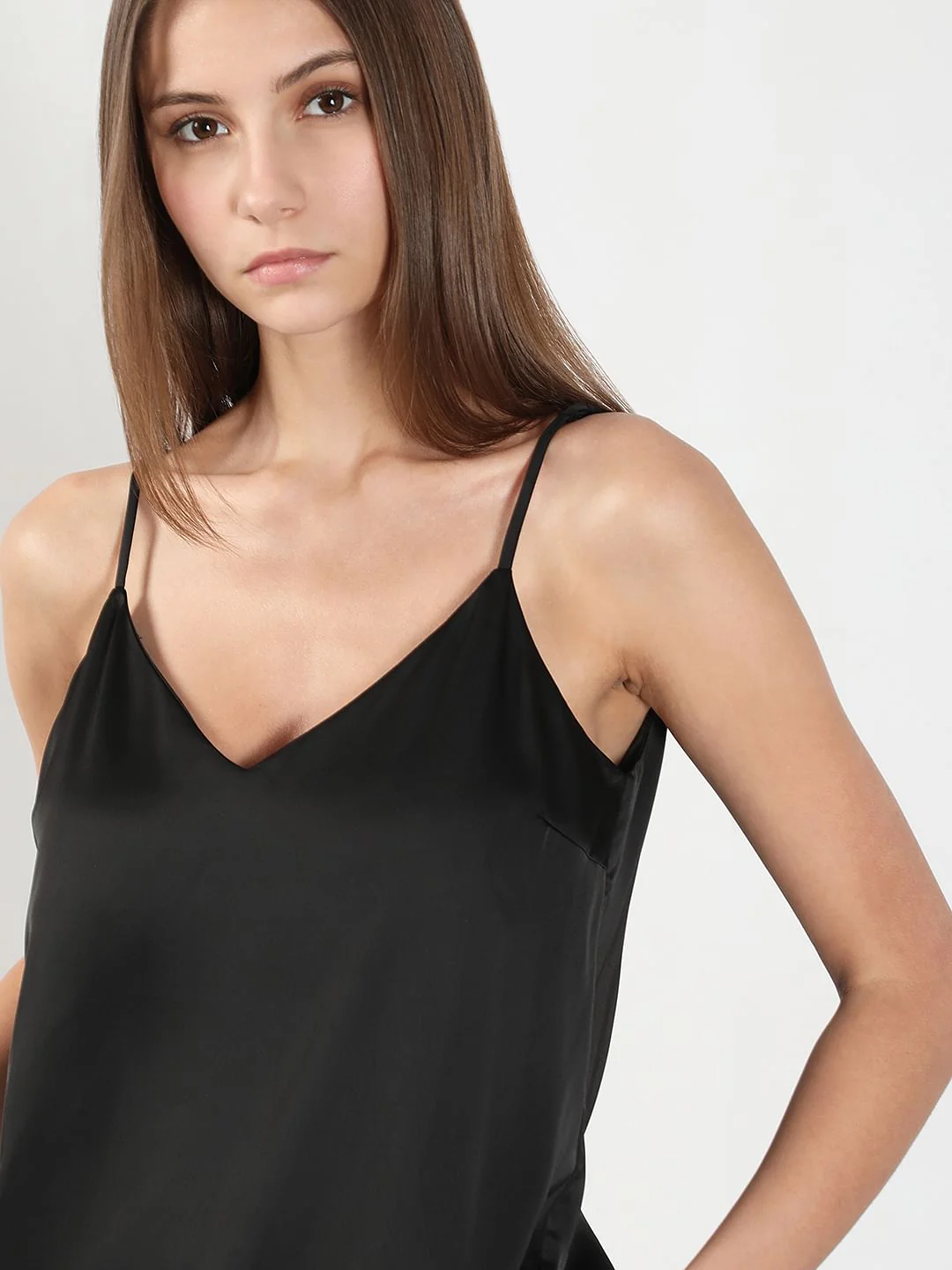 Black V Neck Slip Top - Image 6