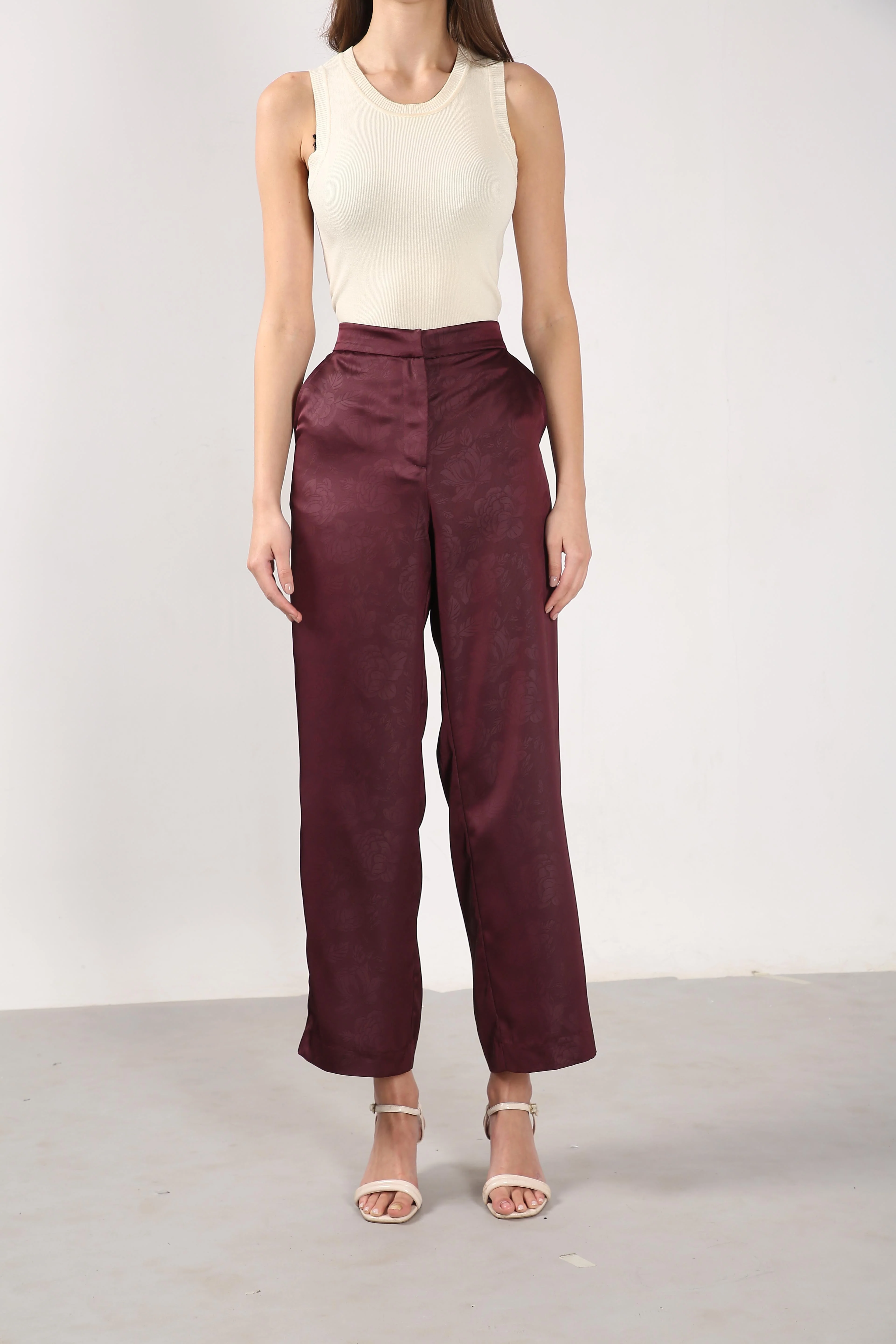 Vero Moda Maroon High Rise Flared Pants - Image 9
