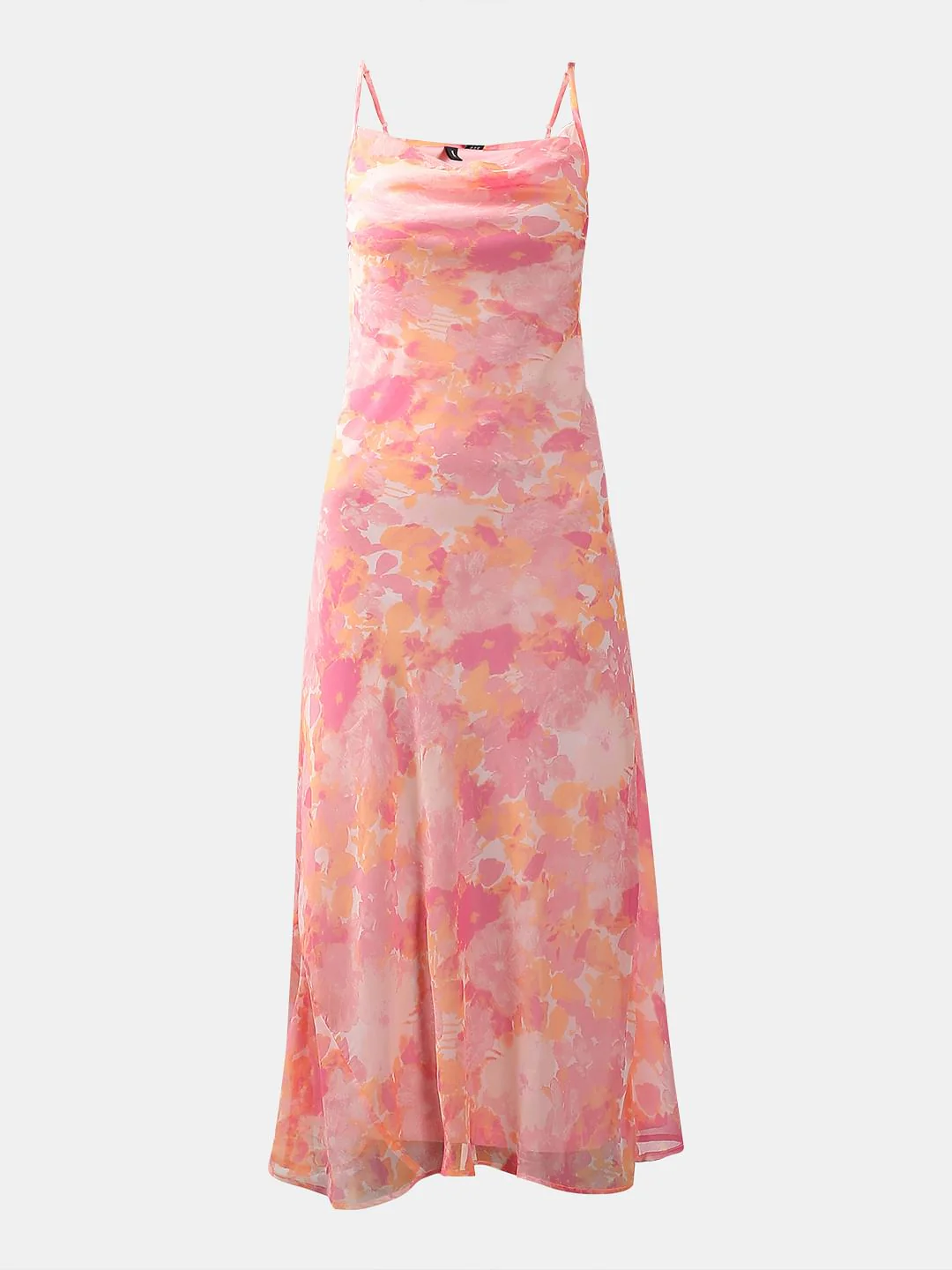 Pink Printed Waterfall Dress - Image 7