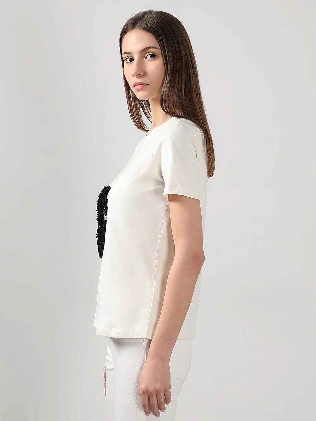 White Printed T-Shirt - Image 3